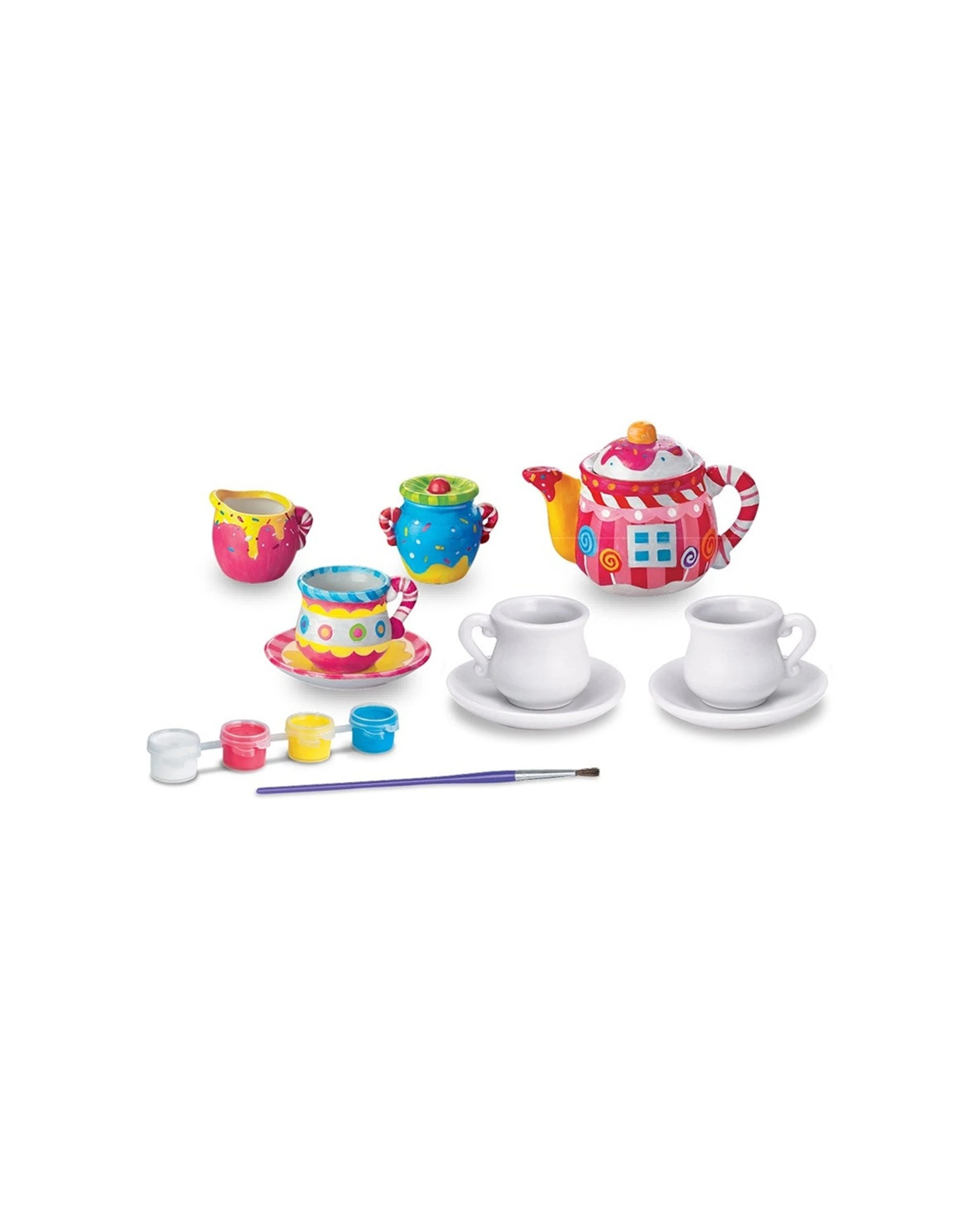 2 4M Creative Craft Paint Your Own Mini Tea Cup Set Kids Children DIY Art - Multi, 2 of 3