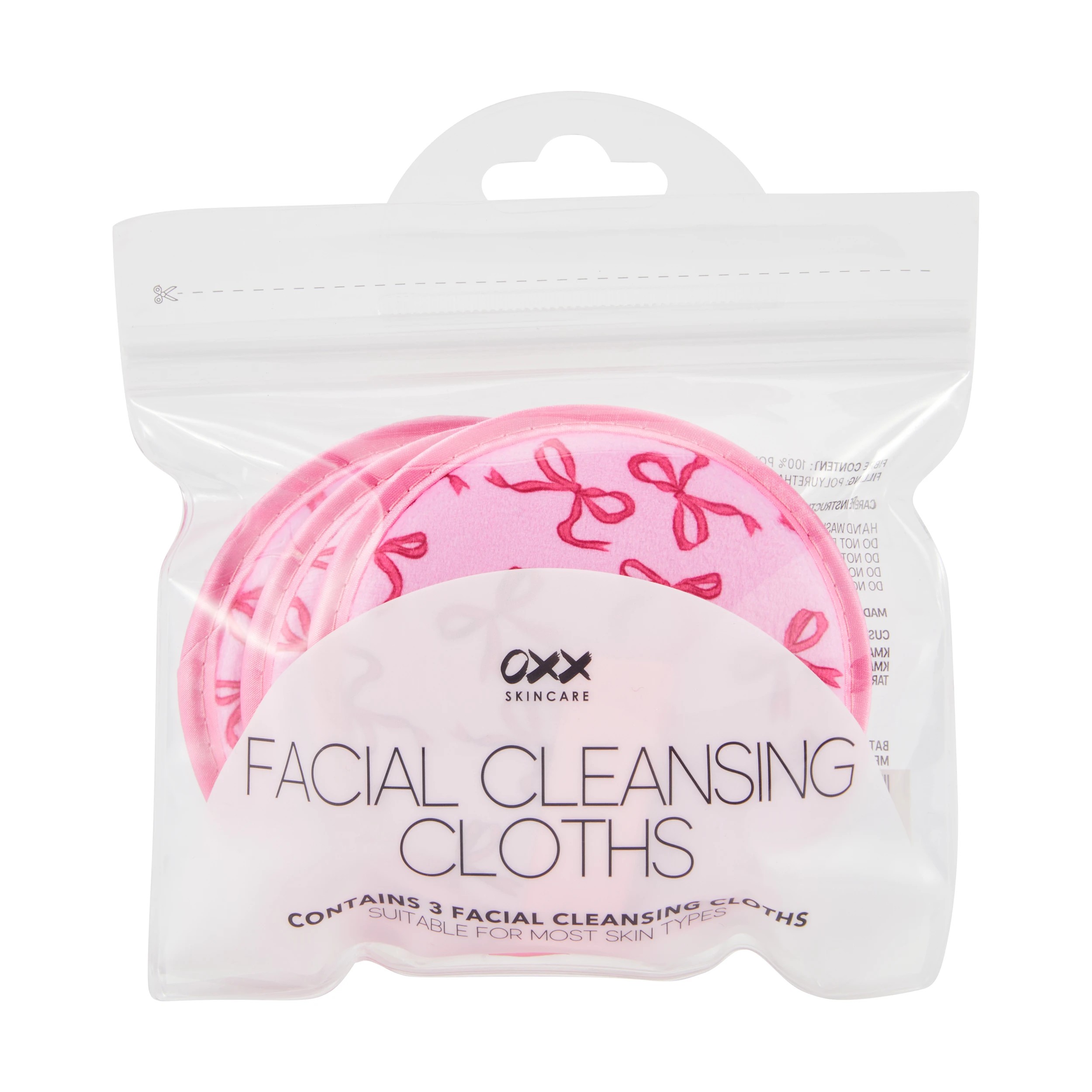 1 OXX Skincare 3 Pack Facial Cleansing Cloths - Pink, 1 of 6
