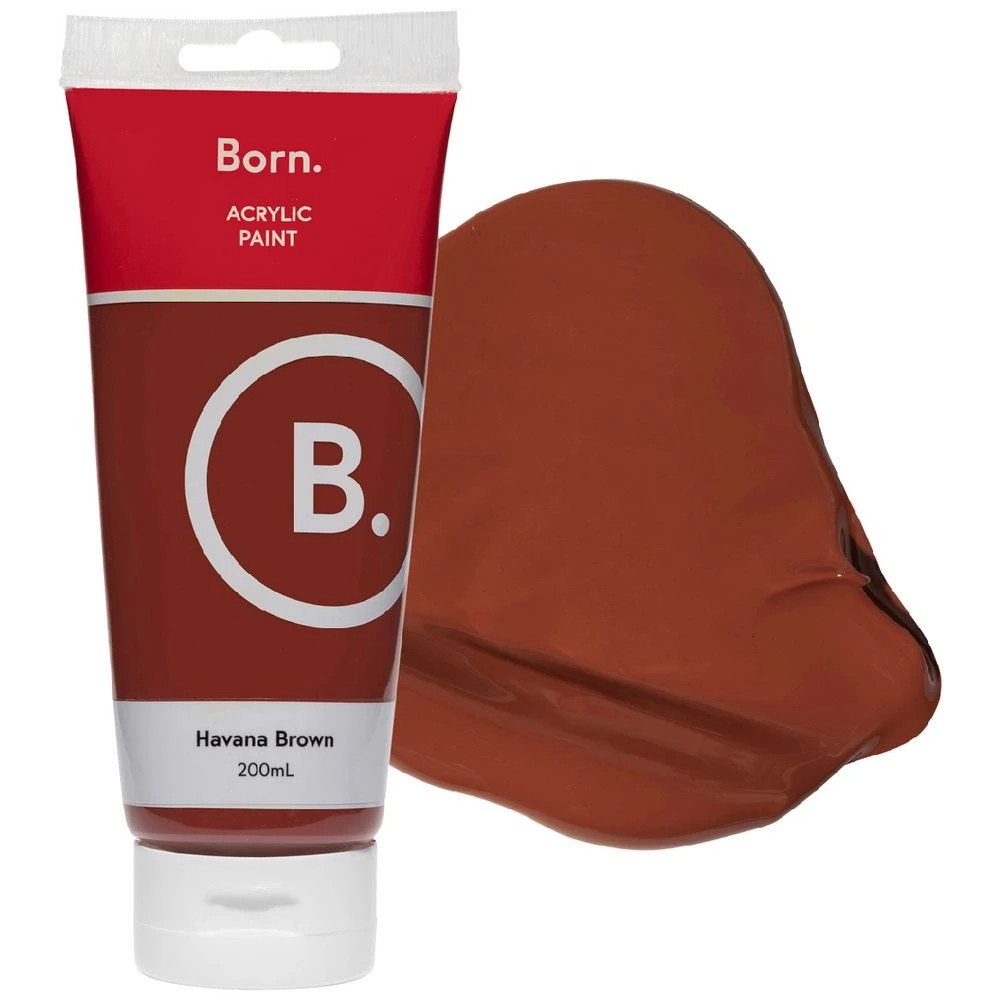 1 Born Acrylic Paint 200mL Havana Brown, 1 of 3