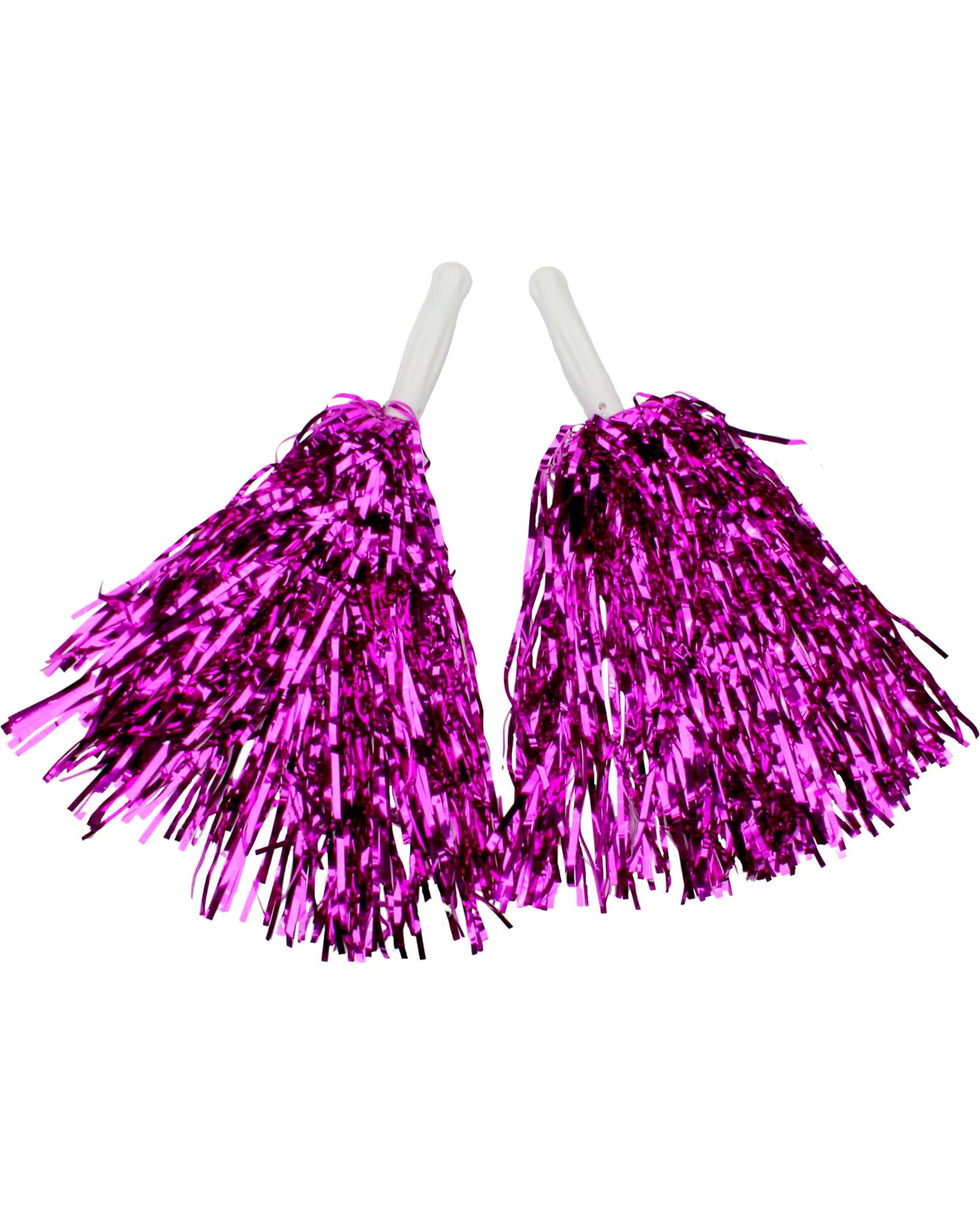 1 Party Planet Hot Pink Foil Pom Poms Set of 2 - Hot Pink, 1 of 1