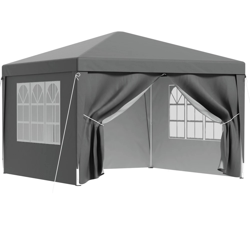 1 Instahut Gazebo 3x3 Pop Up Marquee Folding Tent Wedding Gazebos Camping Outdoor Shade Canopy - Grey, 1 of 6