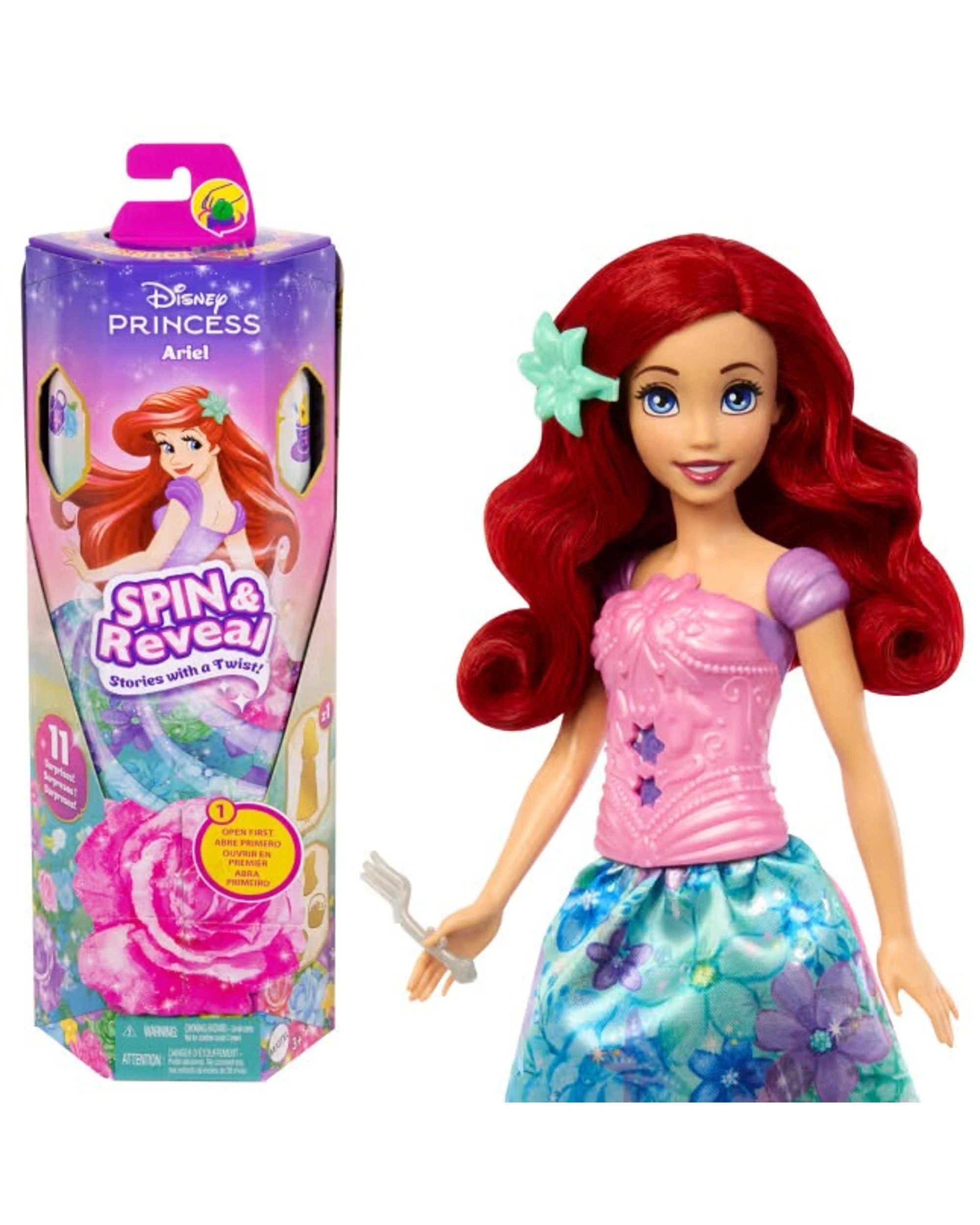 1 Disney Princess Spin and Reveal Ariel Fashion Doll, 1 of 6