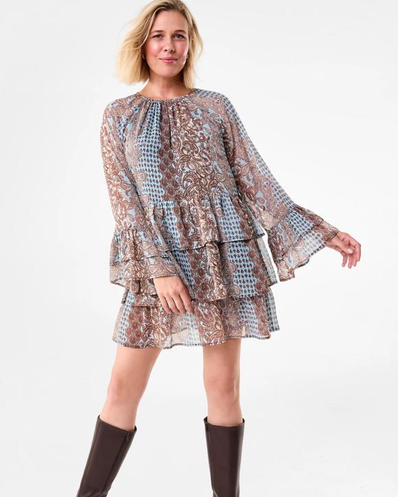 Long Sleeve Chiffon Mini Dress