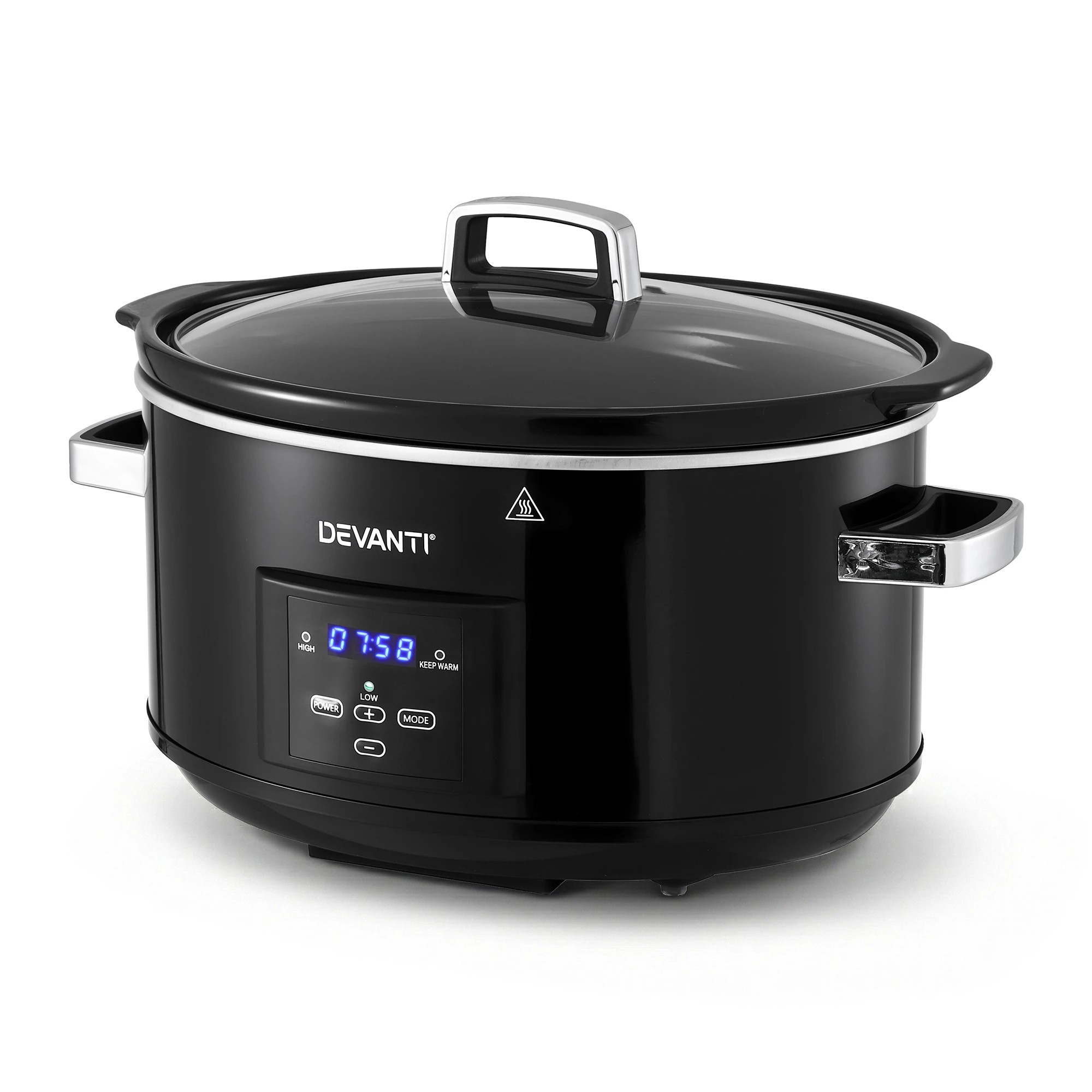 1 Devanti 8L Slow Cooker Electric Multi Cooker with 3 Heat Settings and Keep Warm Function - Black, 1 of 1