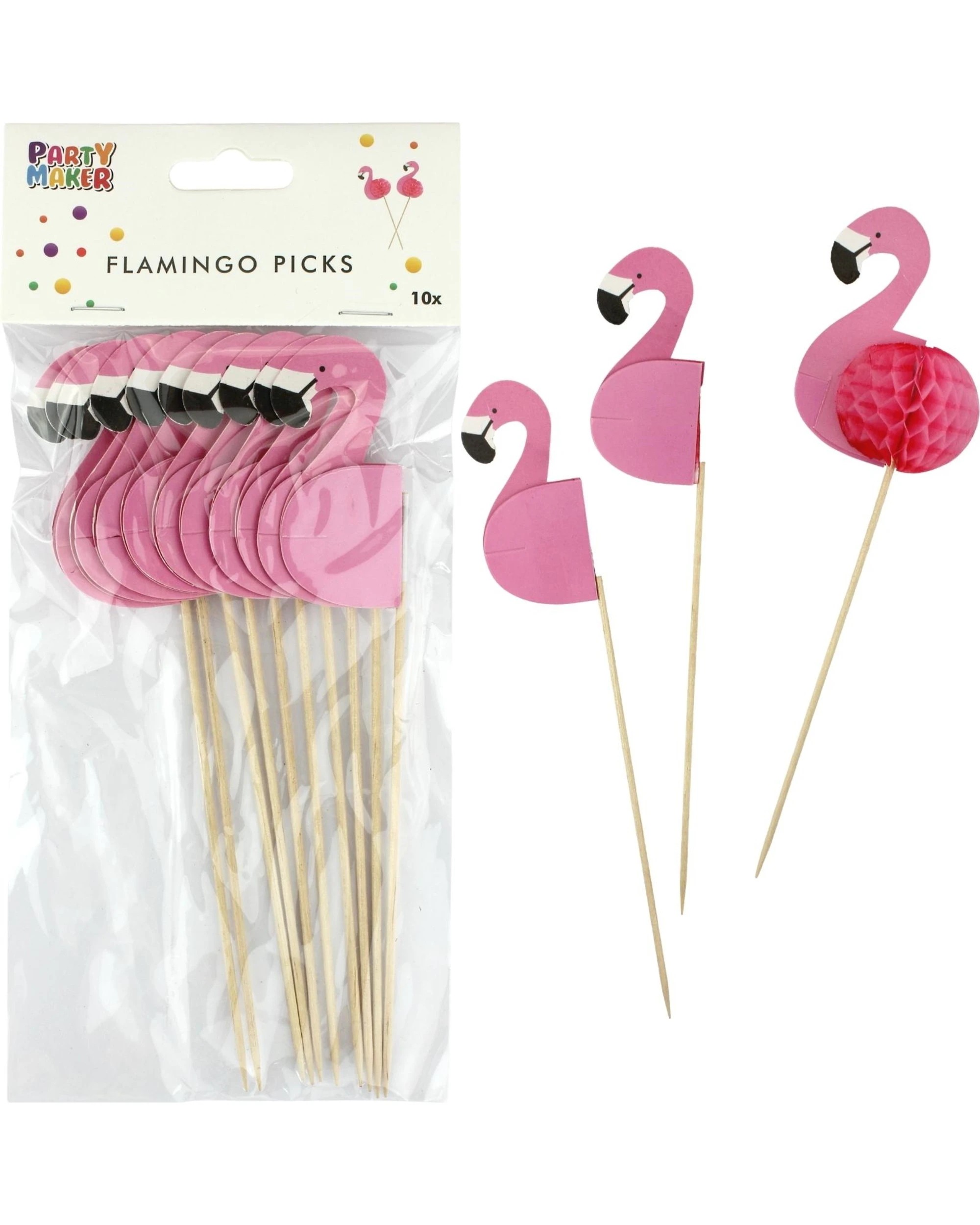 1 Party Maker Flamingo Honeycomb Picks Pack of 10, 1 of 1