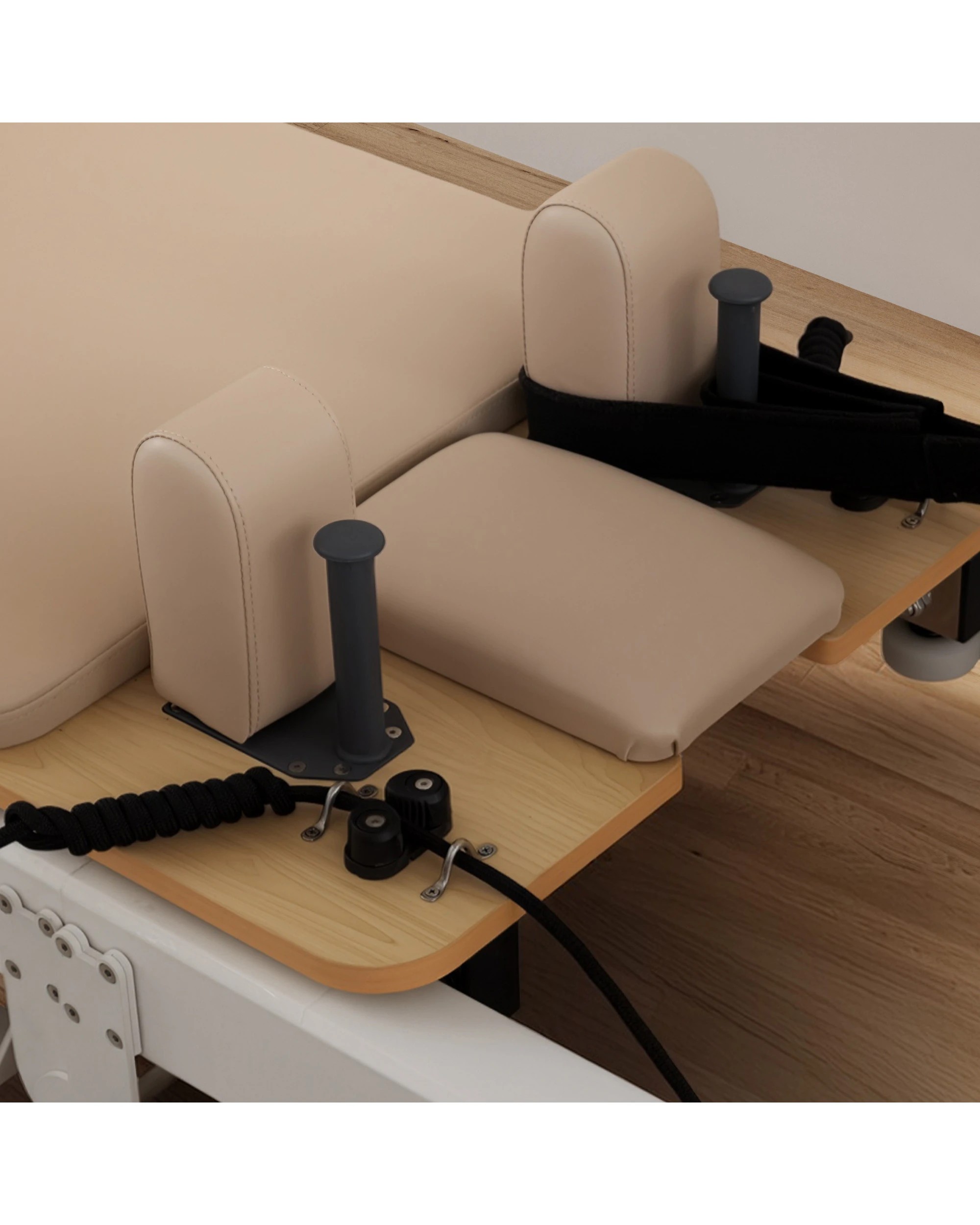 4 Powertrain Velora Pilates Reformer Machine Aluminium Foldable Multifunctional Home Gym Equipment Exercise Trainer Beige, 4 of 9