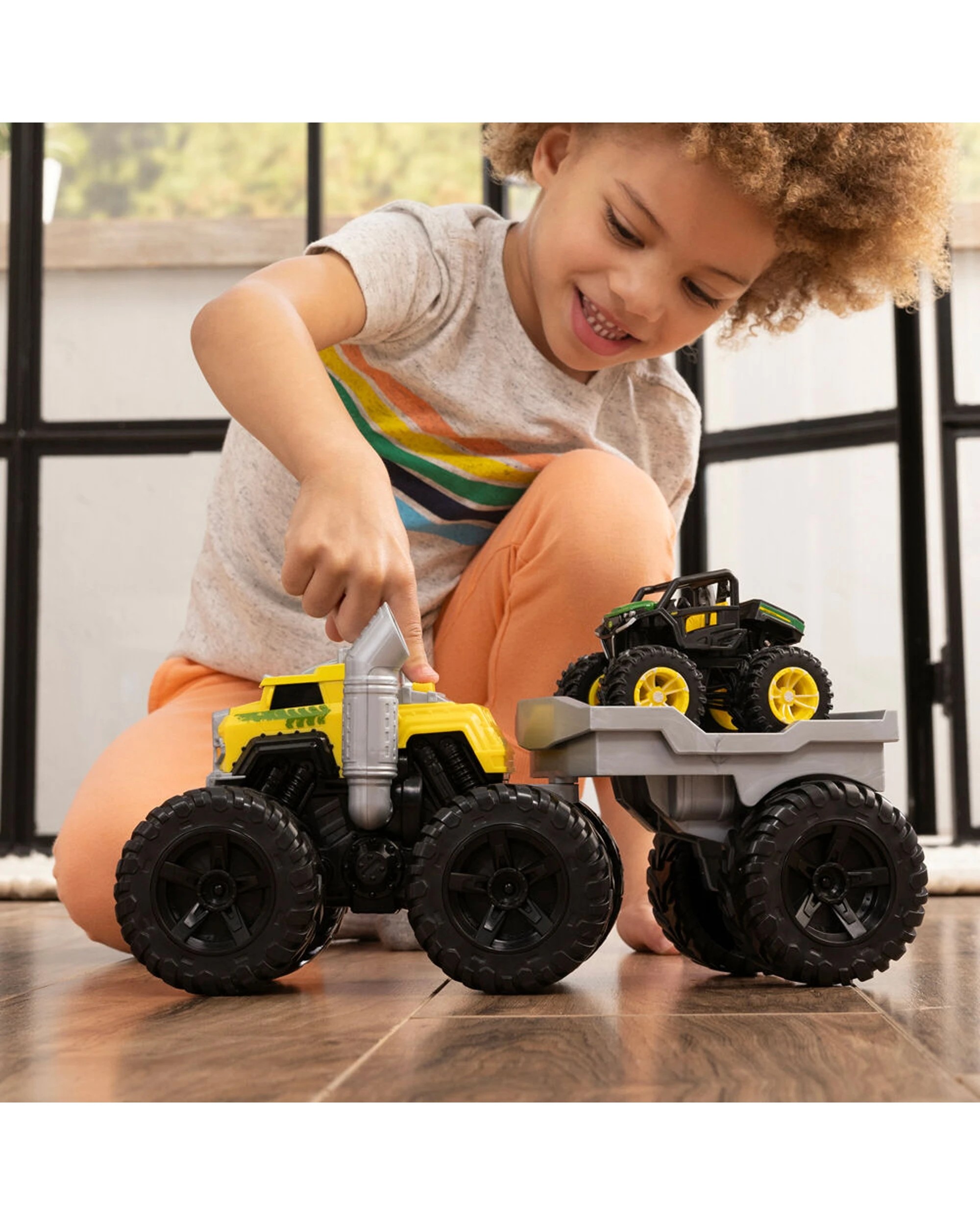5 JOHN DEERE Monster Treads Roaring Rev Up Hauler Kids Toy With Lights and Sounds - Multi, 5 of 6