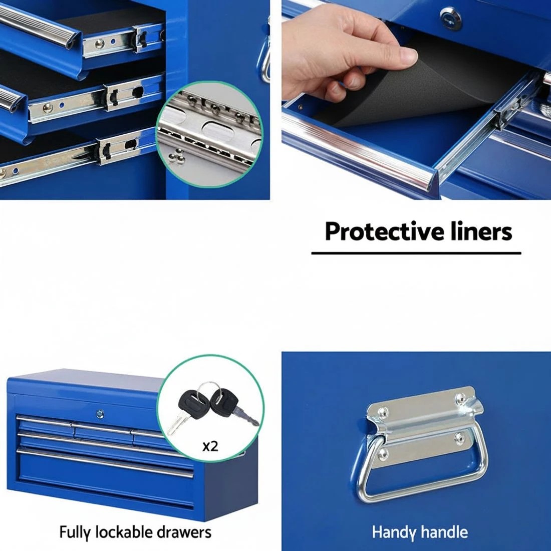 5 Giantz 7 Drawer Tool Box Cabinet Chest Trolley Toolbox Garage Storage - Blue, 5 of 5
