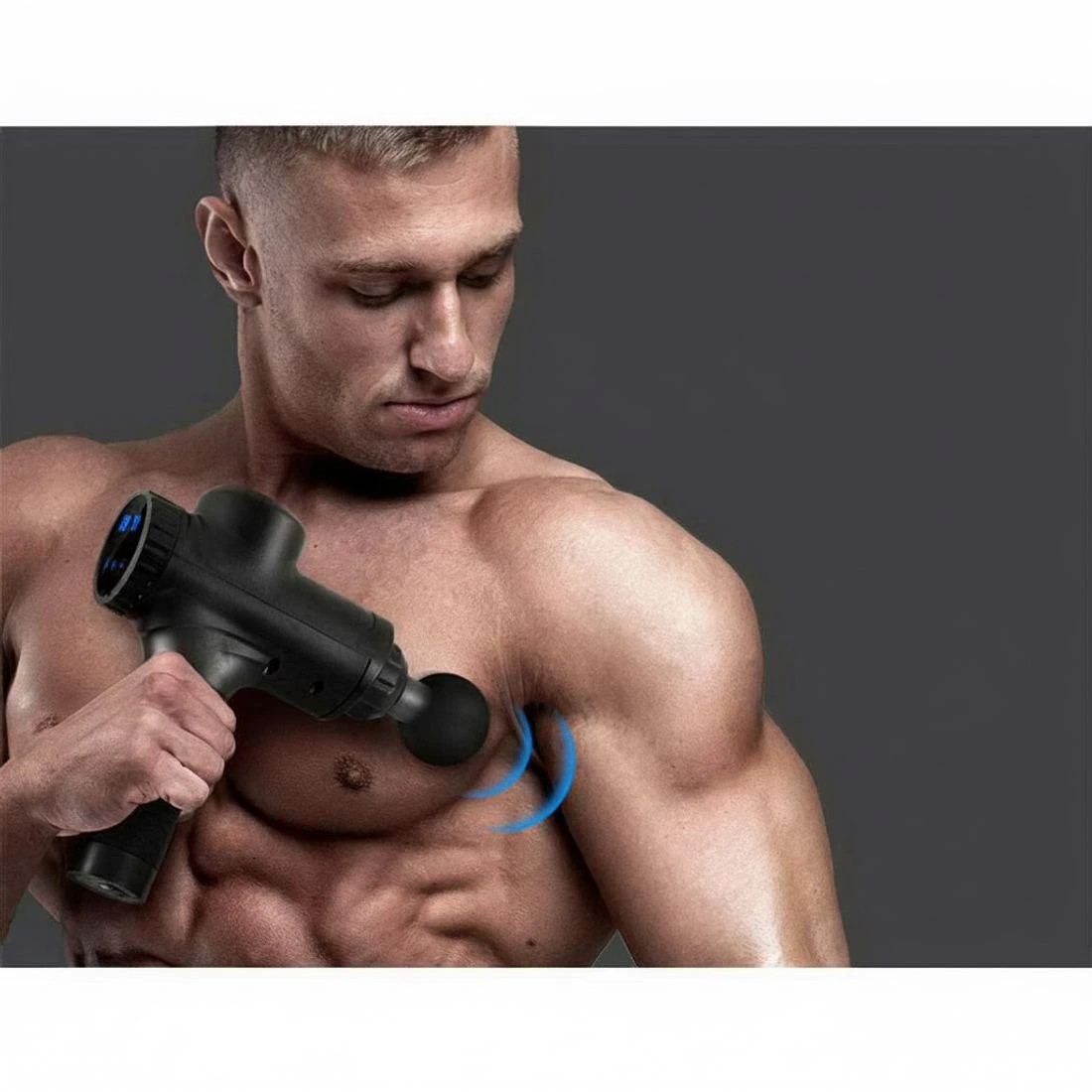 4 Everfit Massage Gun 30 Speed 6 Heads Vibration Muscle Massager Chargeable - Black, 4 of 6