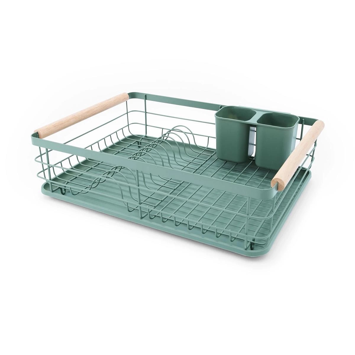 5 Green Wooden Handle Dish Rack, 5 of 9