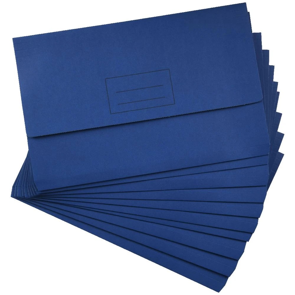 3 J.Burrows Foolscap Document Wallet Navy 10 Pack, 3 of 4