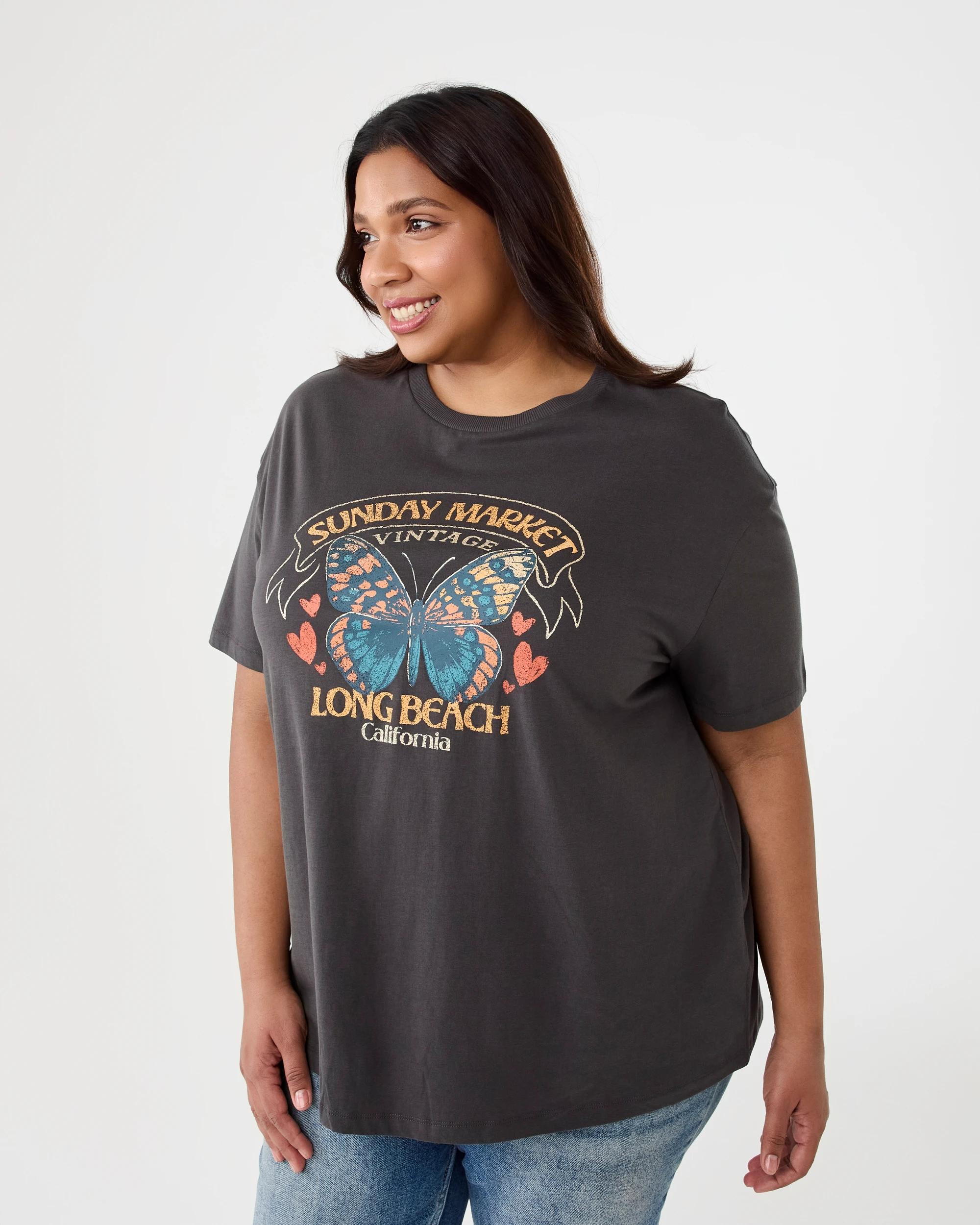 2 Curve Short Sleeve Boyfriend T-shirt Sndy Mrkt, 2 of 6