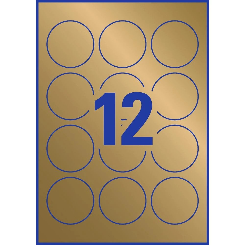3 Avery 12UP Laser Round 60mm Labels Gold 5 Sheets, 3 of 5