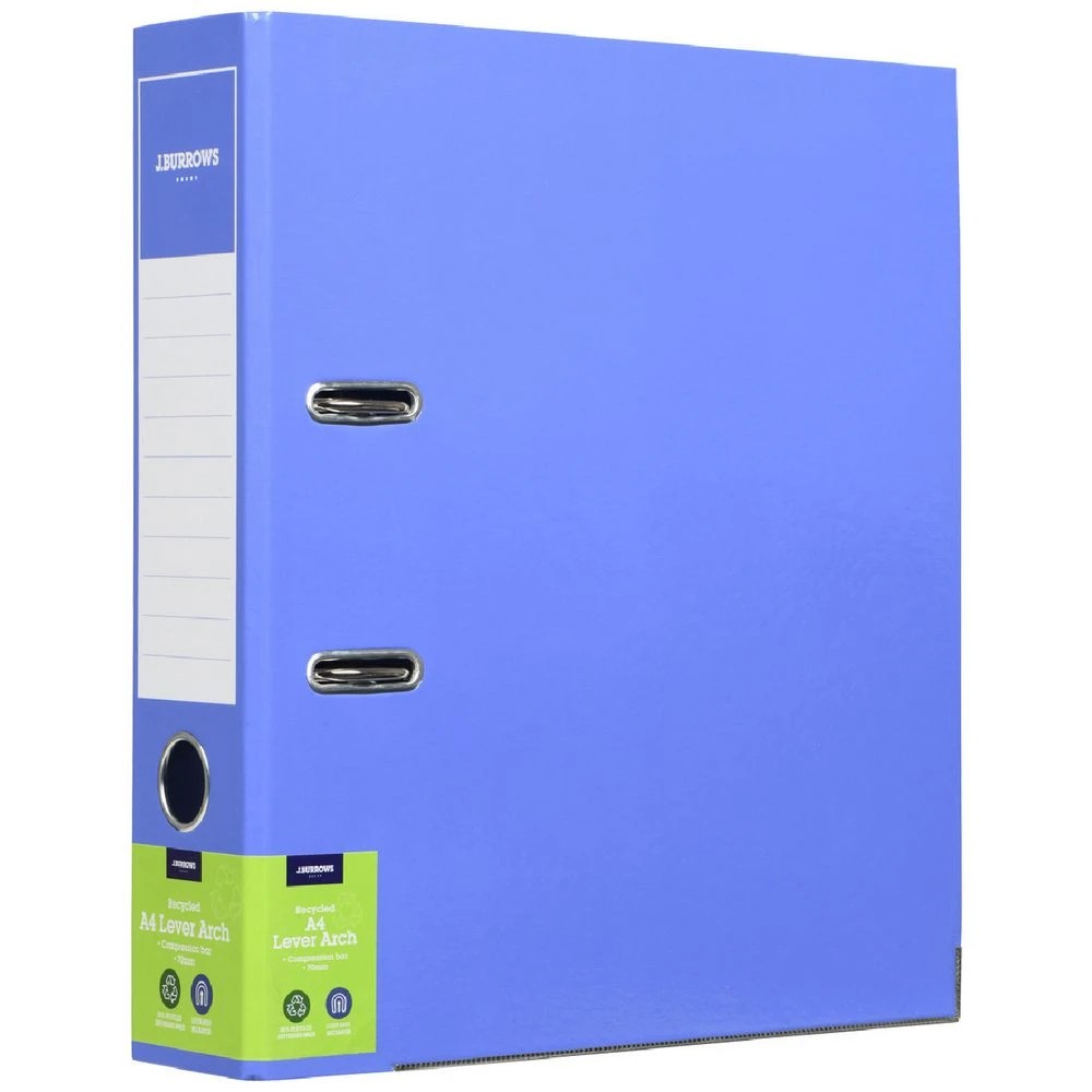 1 J.Burrows A4 Lever Arch 2-Ring Binder Gloss Purple, 1 of 6