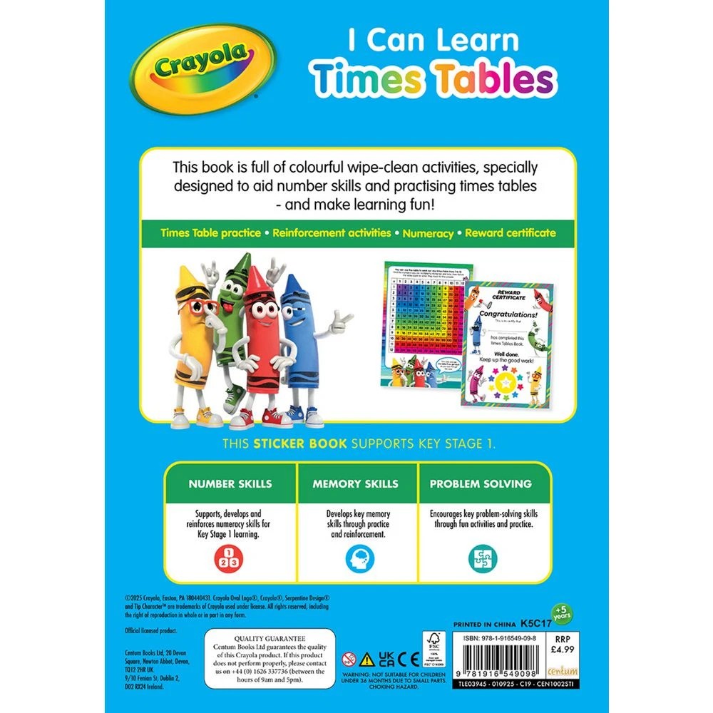 2 Crayola Early Years 5+: I Can Get Learn Times Tables 32 Pages, 2 of 2