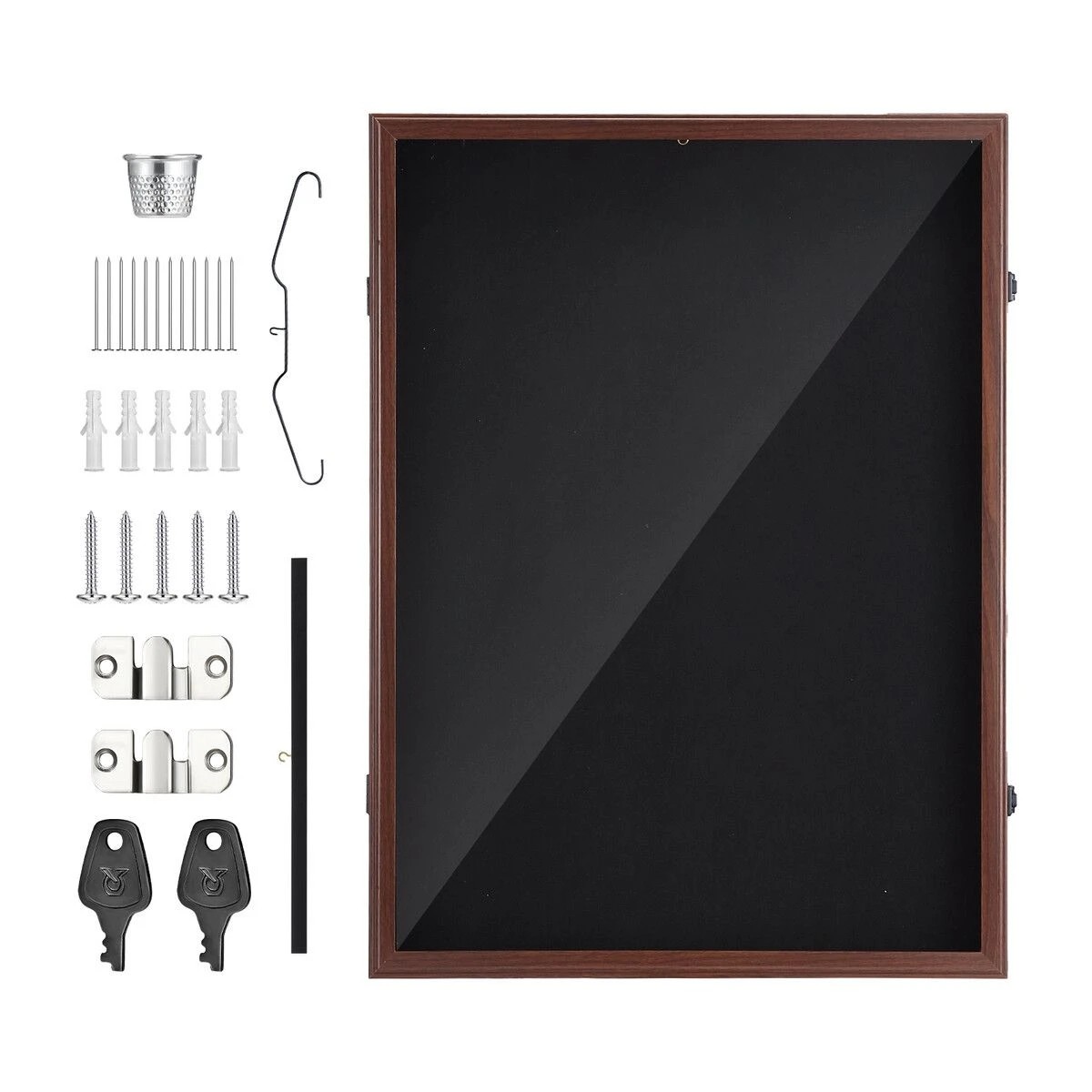 Ausway Lockable Jersey Display Frame Wall Mounted Shadow Box Sports ...