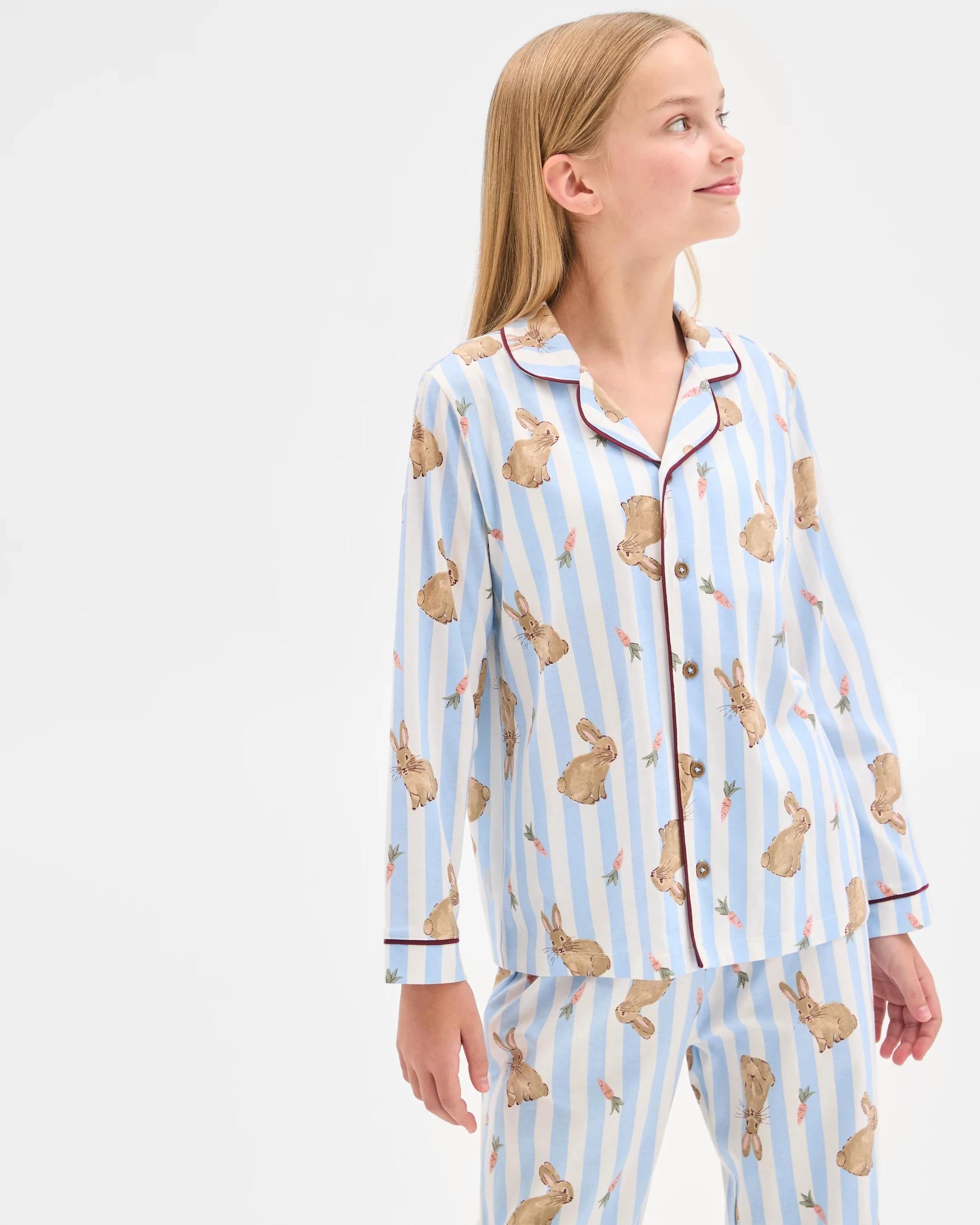 3 Target Kids Family Matching Australian Cotton Easter Older Kids Pyjama Set - Bunny Stripe BUNNY BLUE, 3 of 10