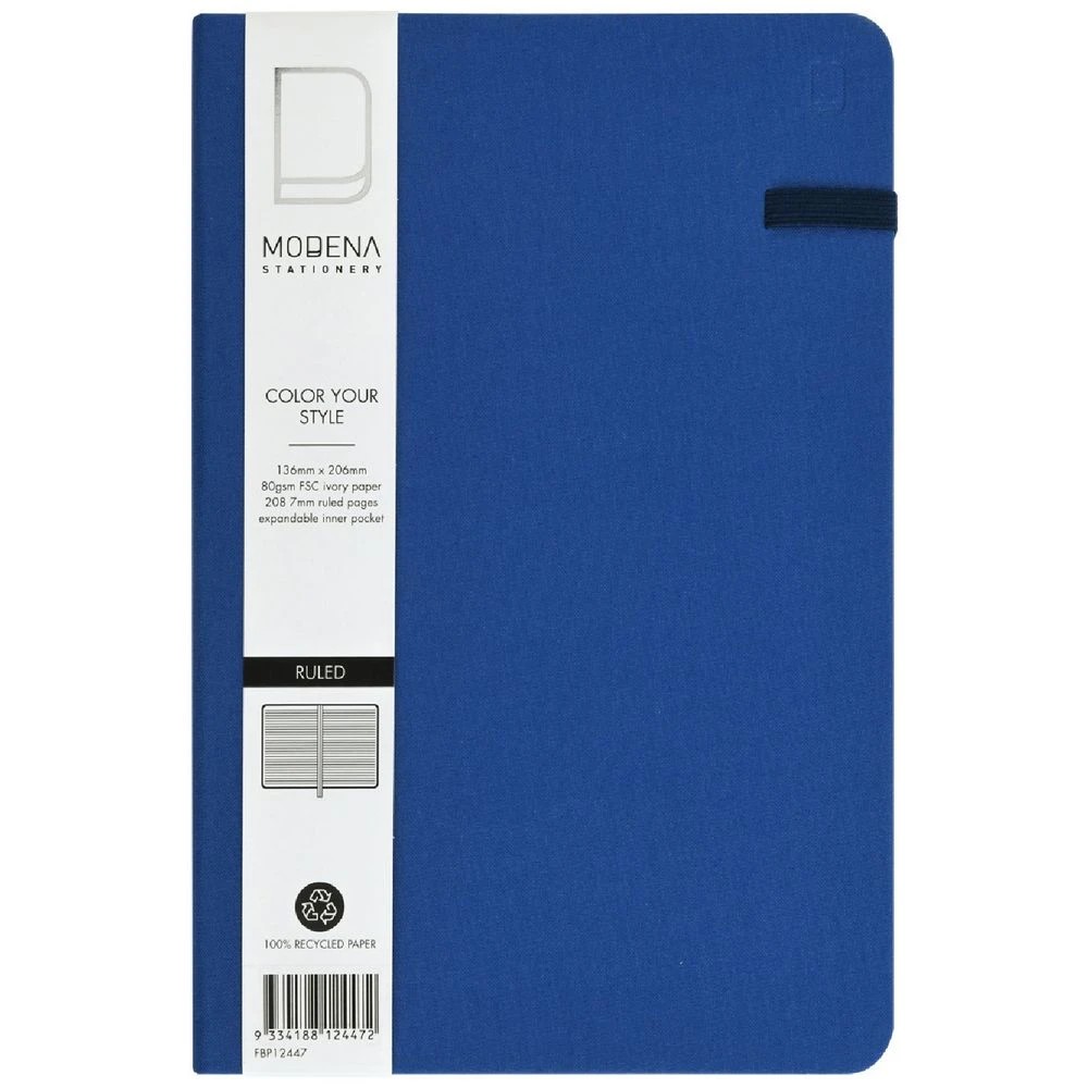 1 Modena A5 Linen Ruled Notebook Navy, 1 of 5