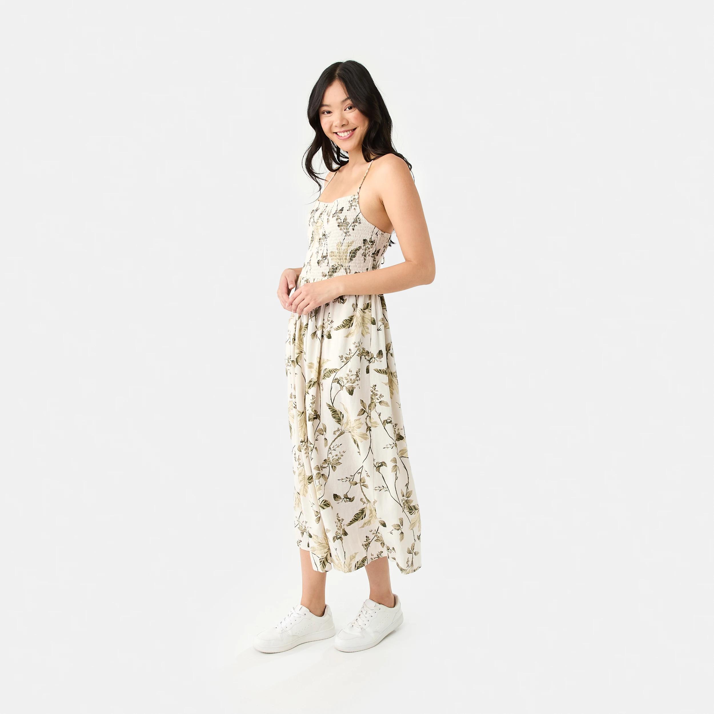 3 Sleeveless Cross Back Midi Dress TROPICAL BURNT OLIVE, 3 of 9
