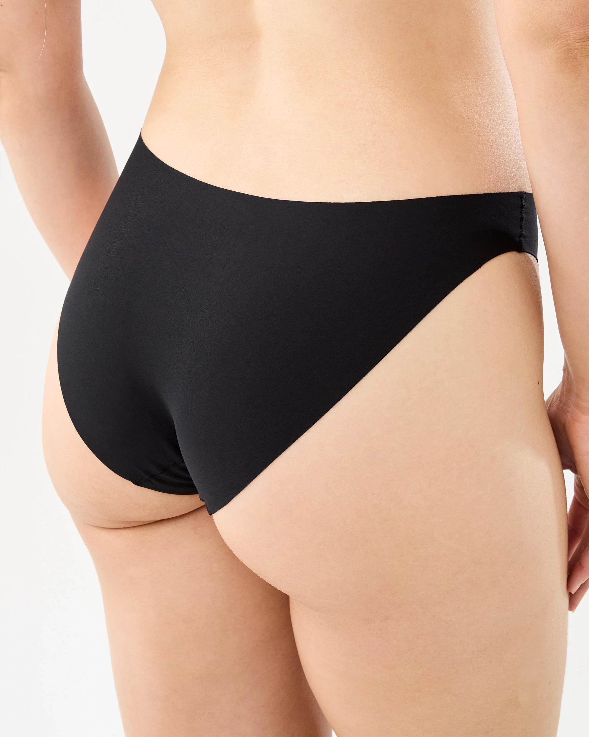 6 3 Pack No Show Bikini Briefs Black, 6 of 6