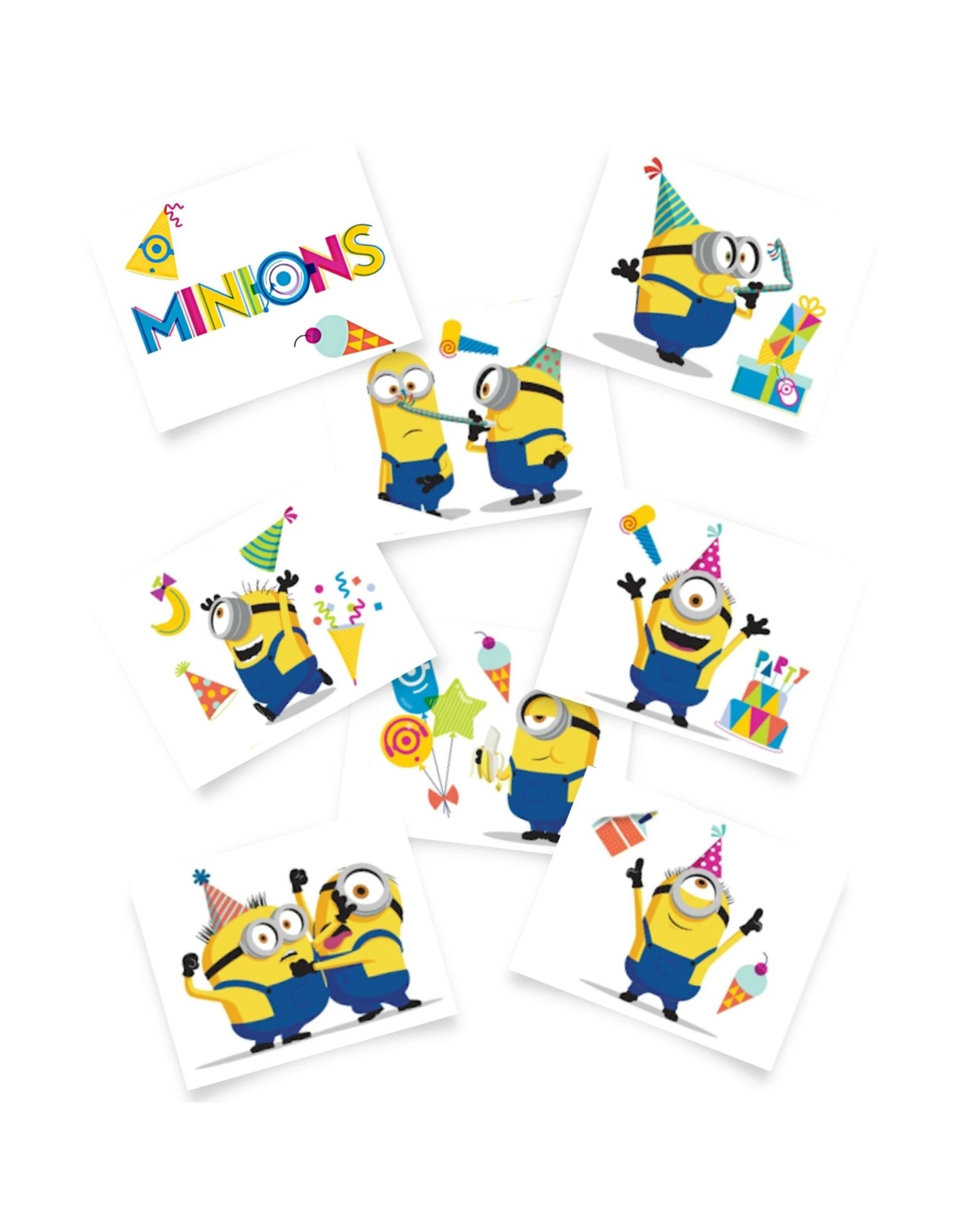 1 CCDS Minions Tattoos Pack of 8 - Multi, 1 of 3