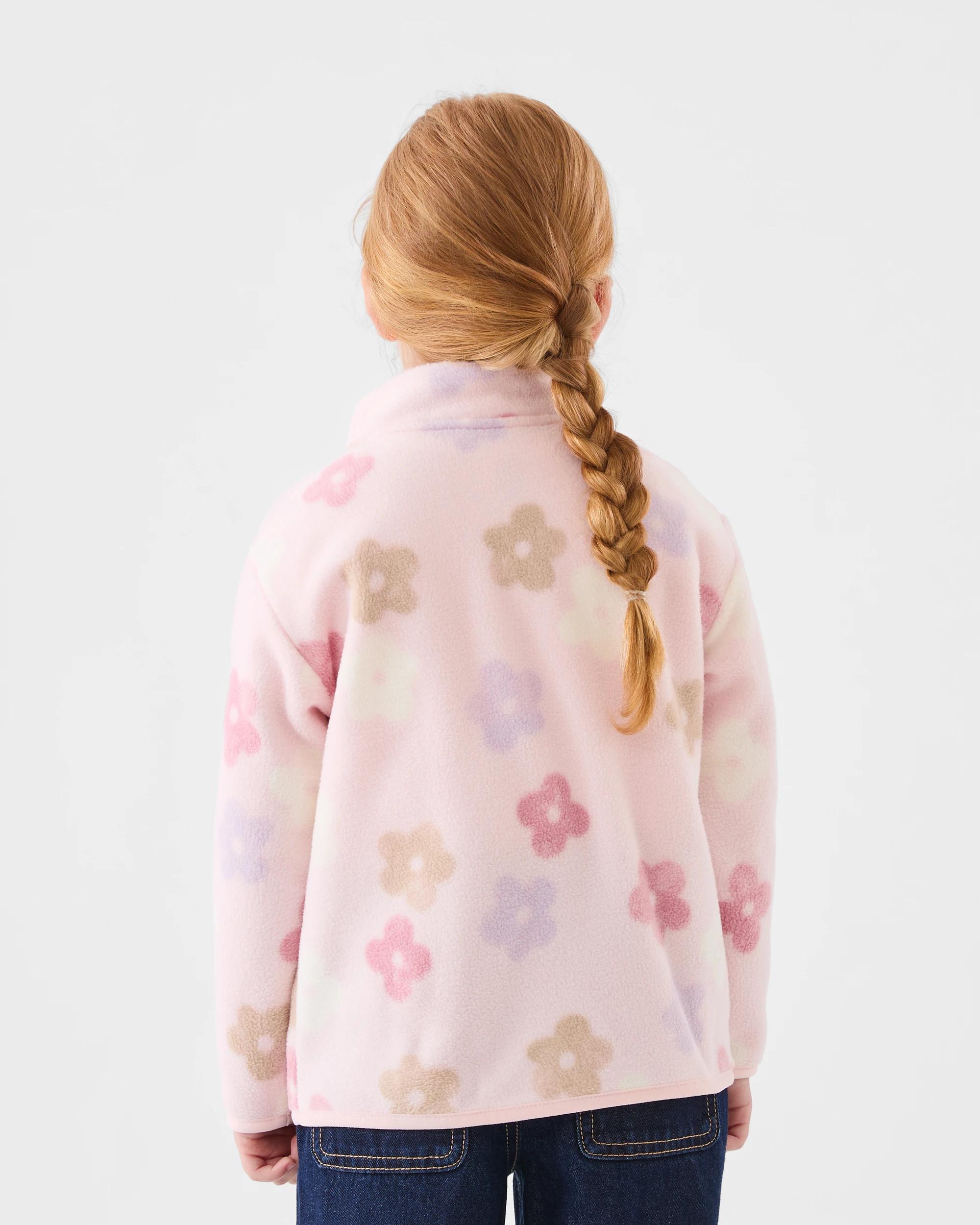 2 Polar Fleece Zip Through Jacket Pink Flwrs, 2 of 7