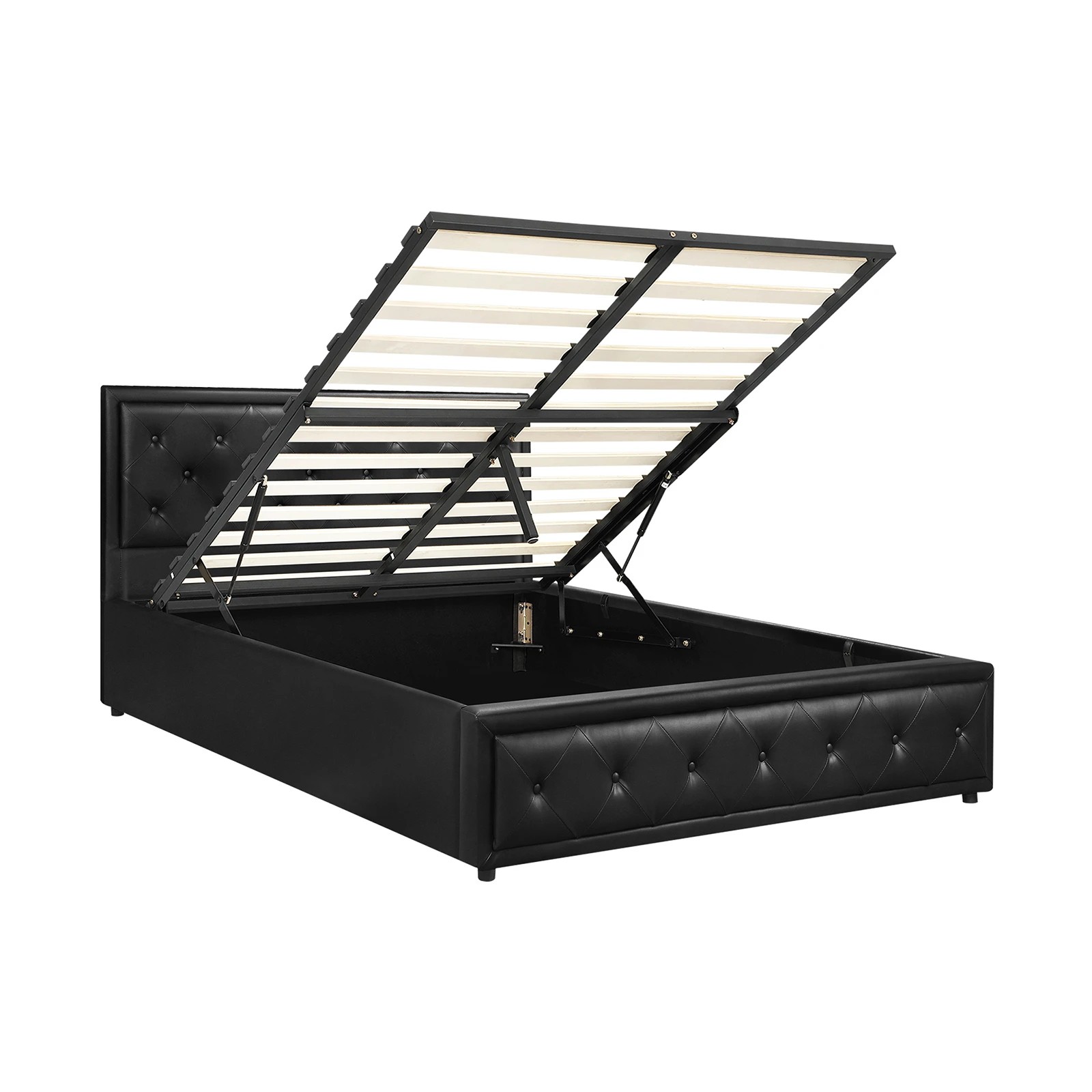 7 Oikiture Double Bed Frame Gas Lift Base With Storage Enzo
 - Black, 7 of 10