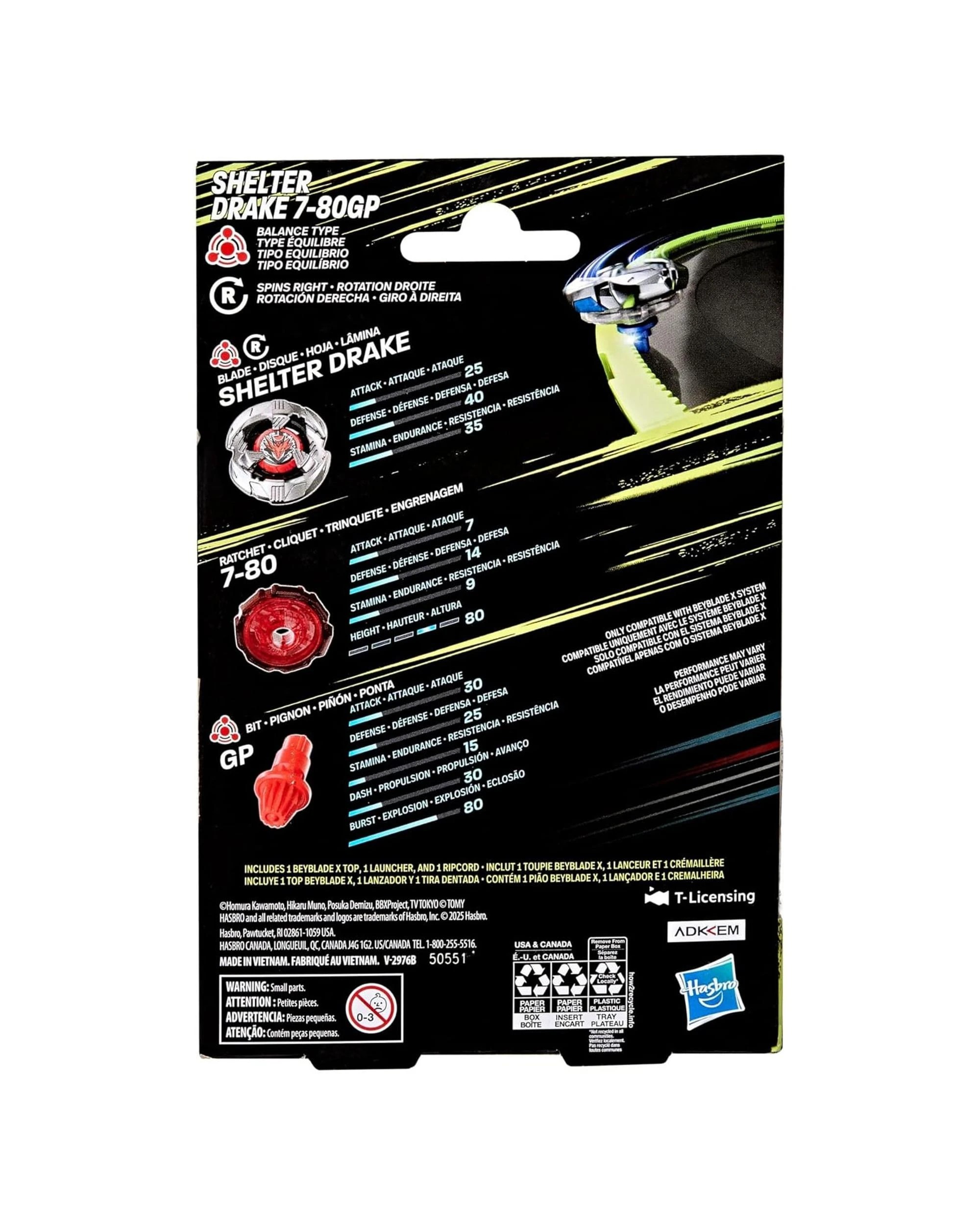 5 Beyblade X Shelter Drake 7-80GP Starter Pack, 5 of 5