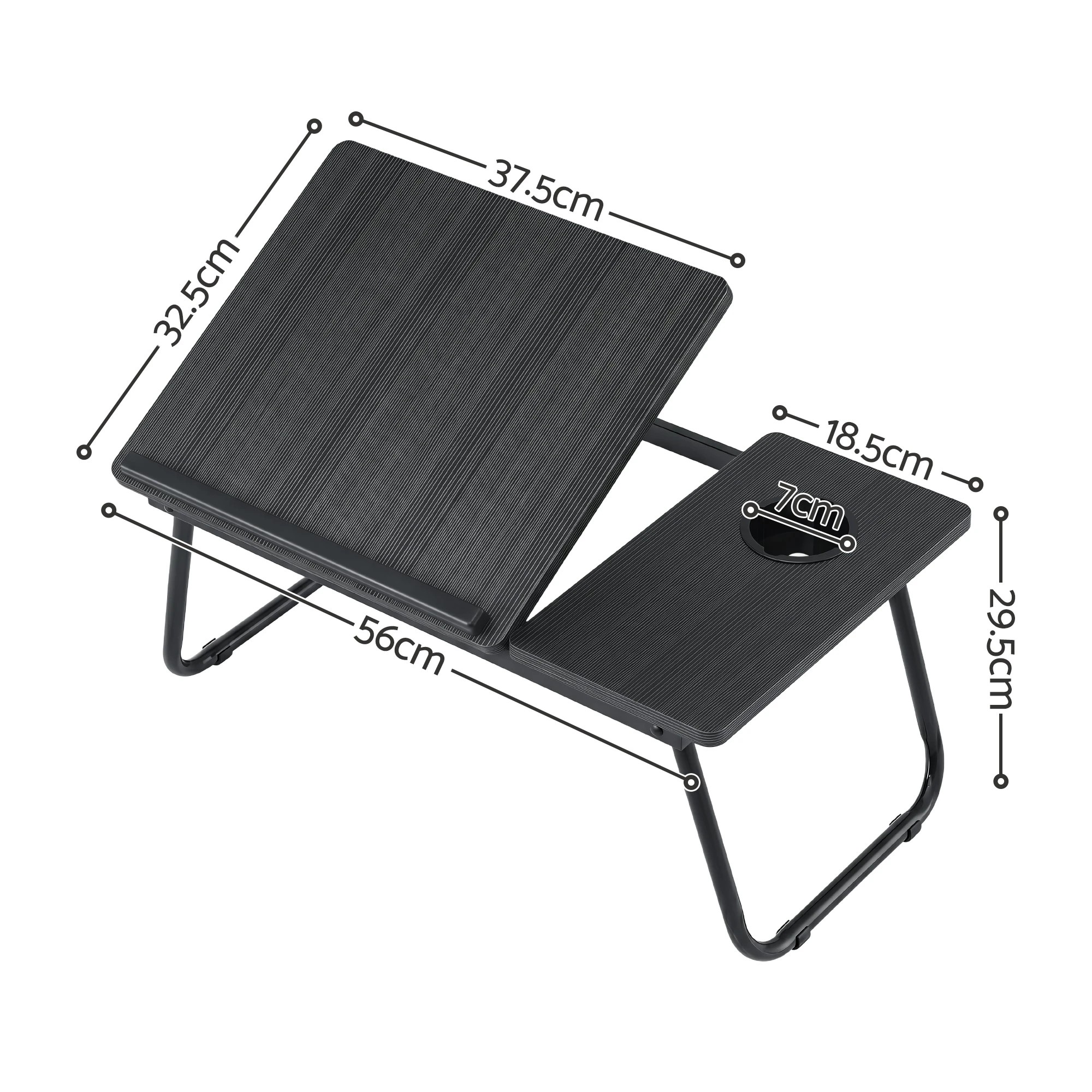 2 Artiss Laptop Desk Bed Table Foldable Portable Desktop - Black, 2 of 9
