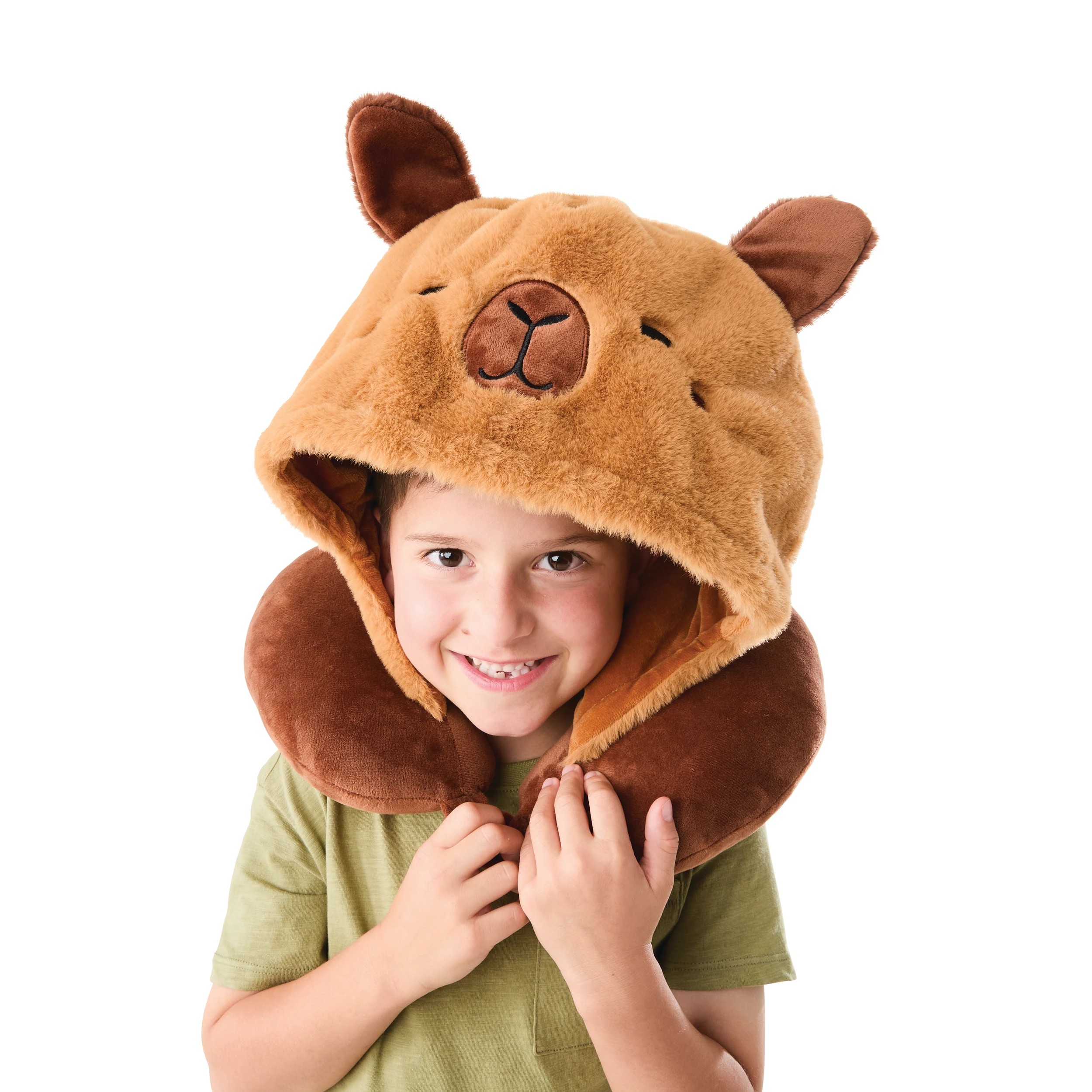 1 Hooded Travel Pillow - Capybara, 1 of 8