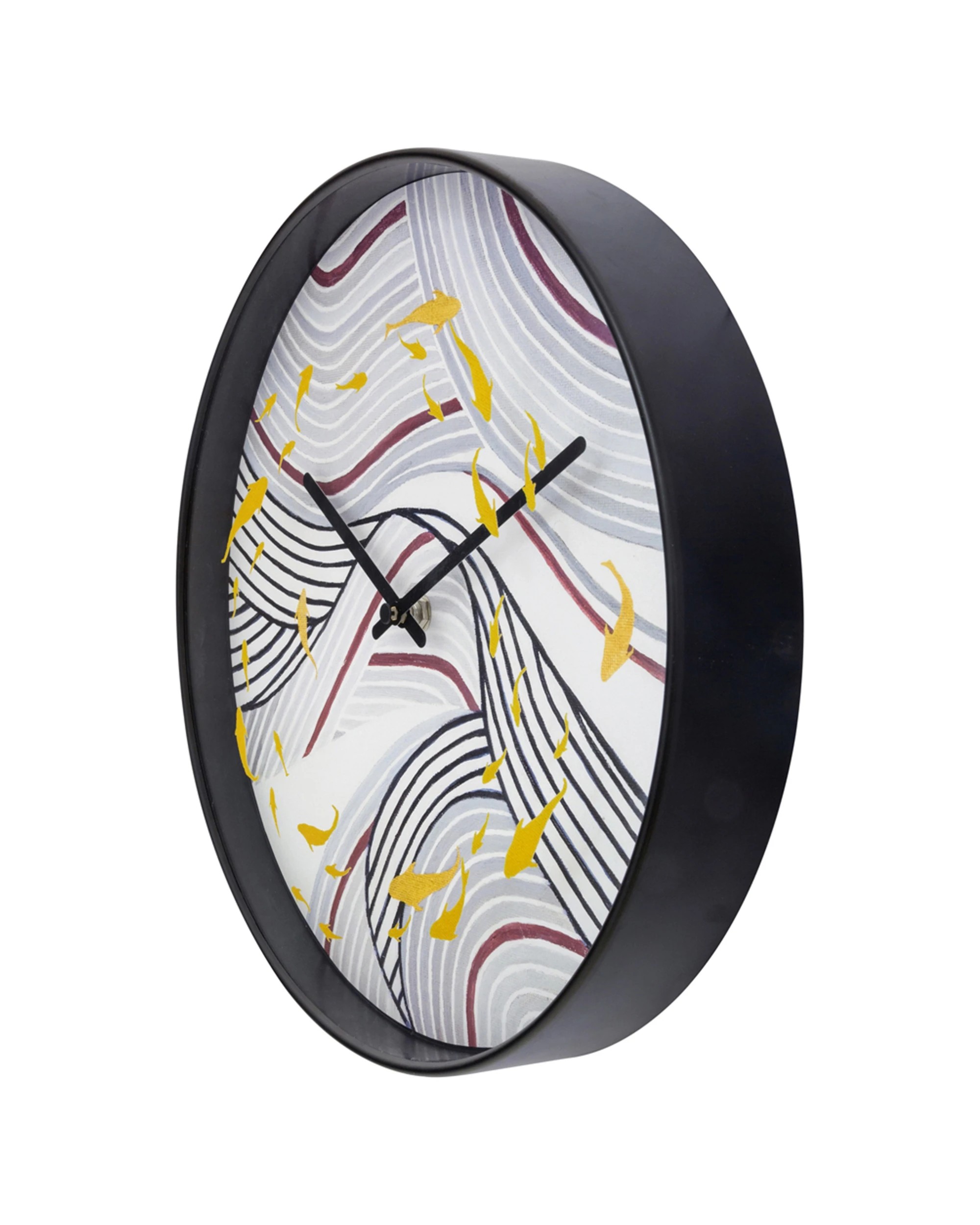 3 NeXtime Koi 30cm Silent Wall Clock Artistic Design Plastic Case - Grey, 3 of 5