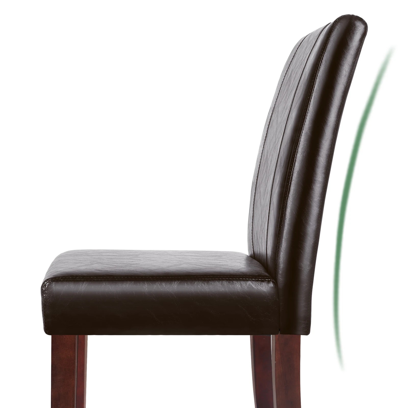 6 Alfordson 4x Dining Chairs Cafe Kitchen High-Back Chair Glossy PU Leather - Brown, 6 of 10