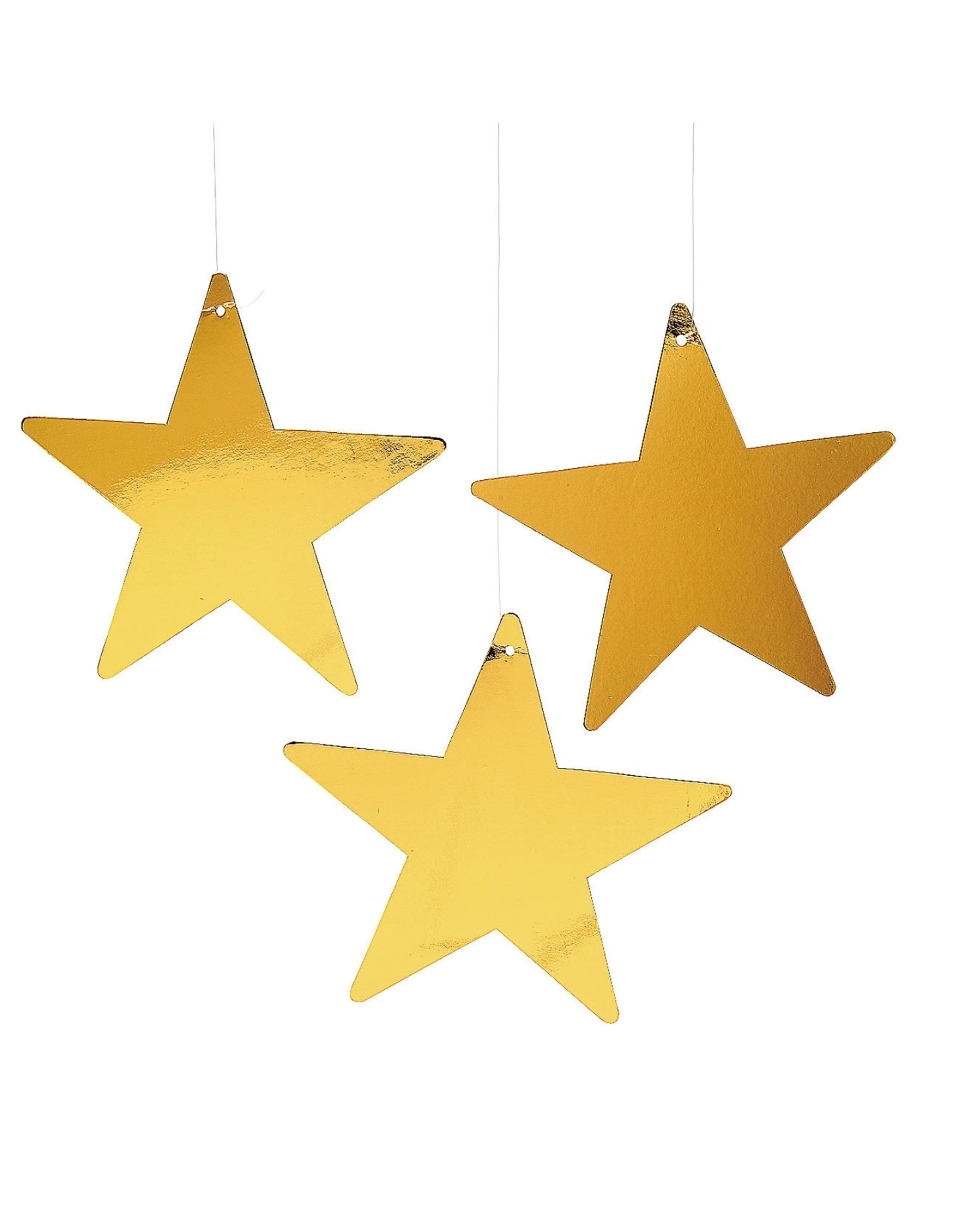 1 Partyrama Medium Gold Star Decorations Pack of 12 - Gold, 1 of 1