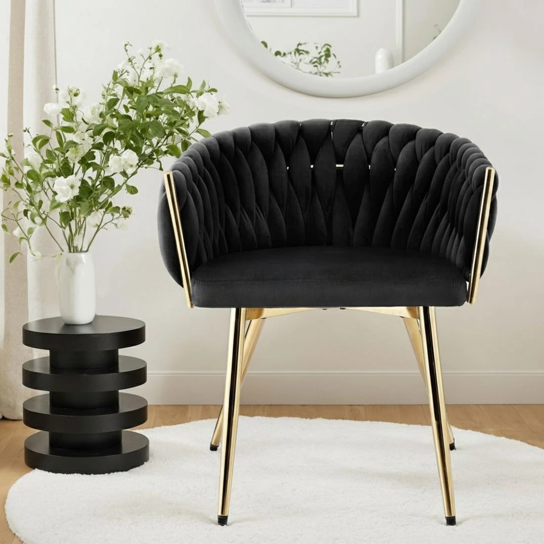 4 1 Set of 4 Artiss Dining Chairs Armchair - Black, 4 of 5