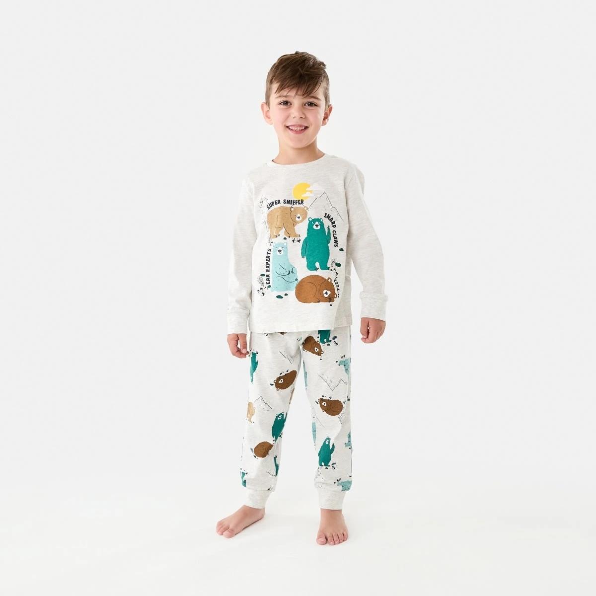 1 Jersey Pyjama Set Wht Bear, 1 of 9