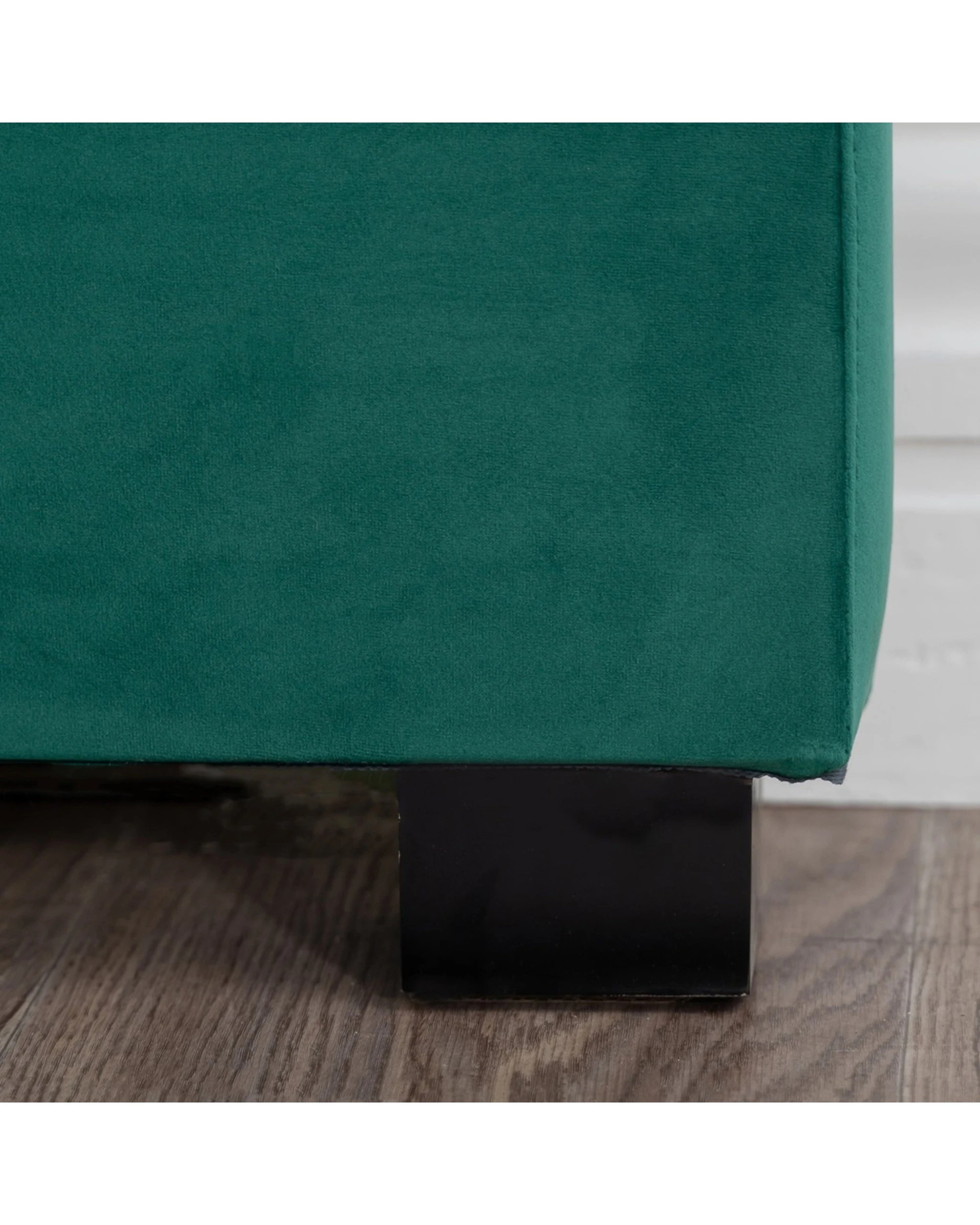 6 Bedding Co Velvet Luxe Bed Head Diamond Button Design Emerald - Queen Bed - Green, 6 of 6