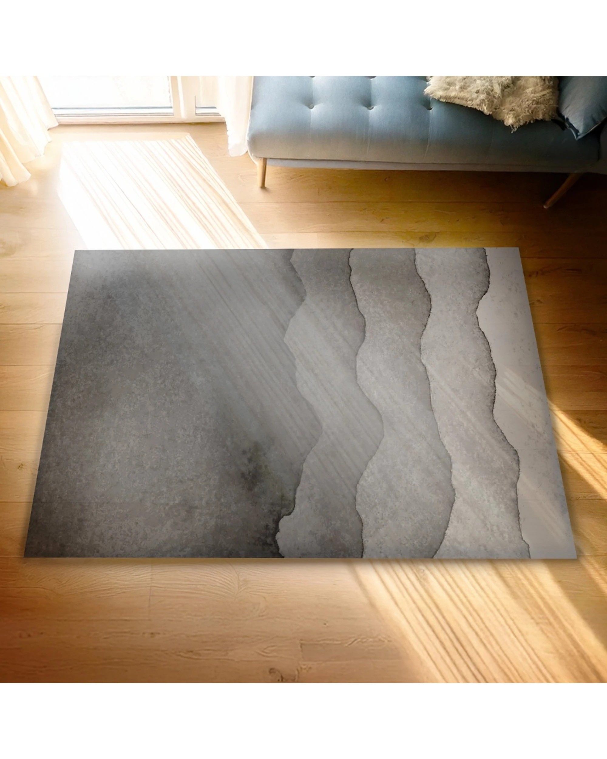 4 Urban Style Abstract Printed Microfibre Rug Home Decor 160x240cm - Grey, 4 of 6