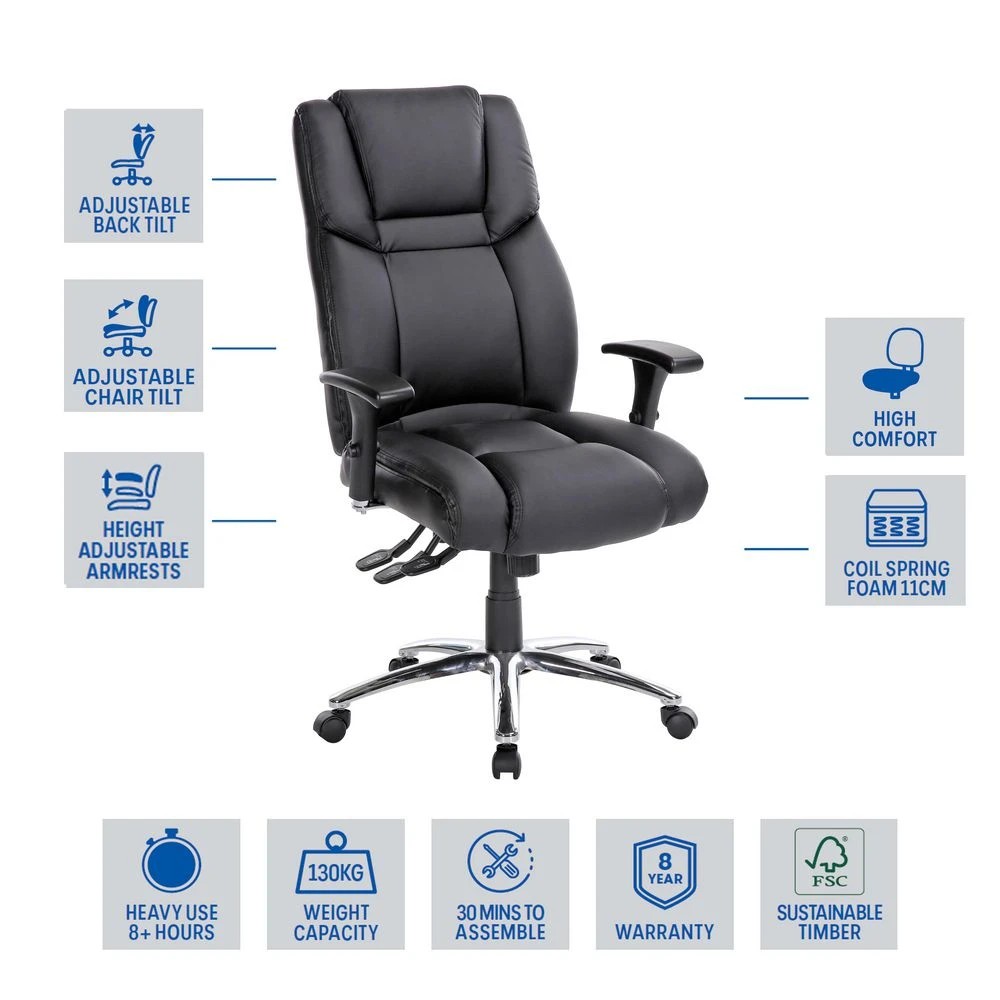 2 Washington Ergonomic Chair Black Ergonomic Chairs and Desk Chairs, 2 of 10
