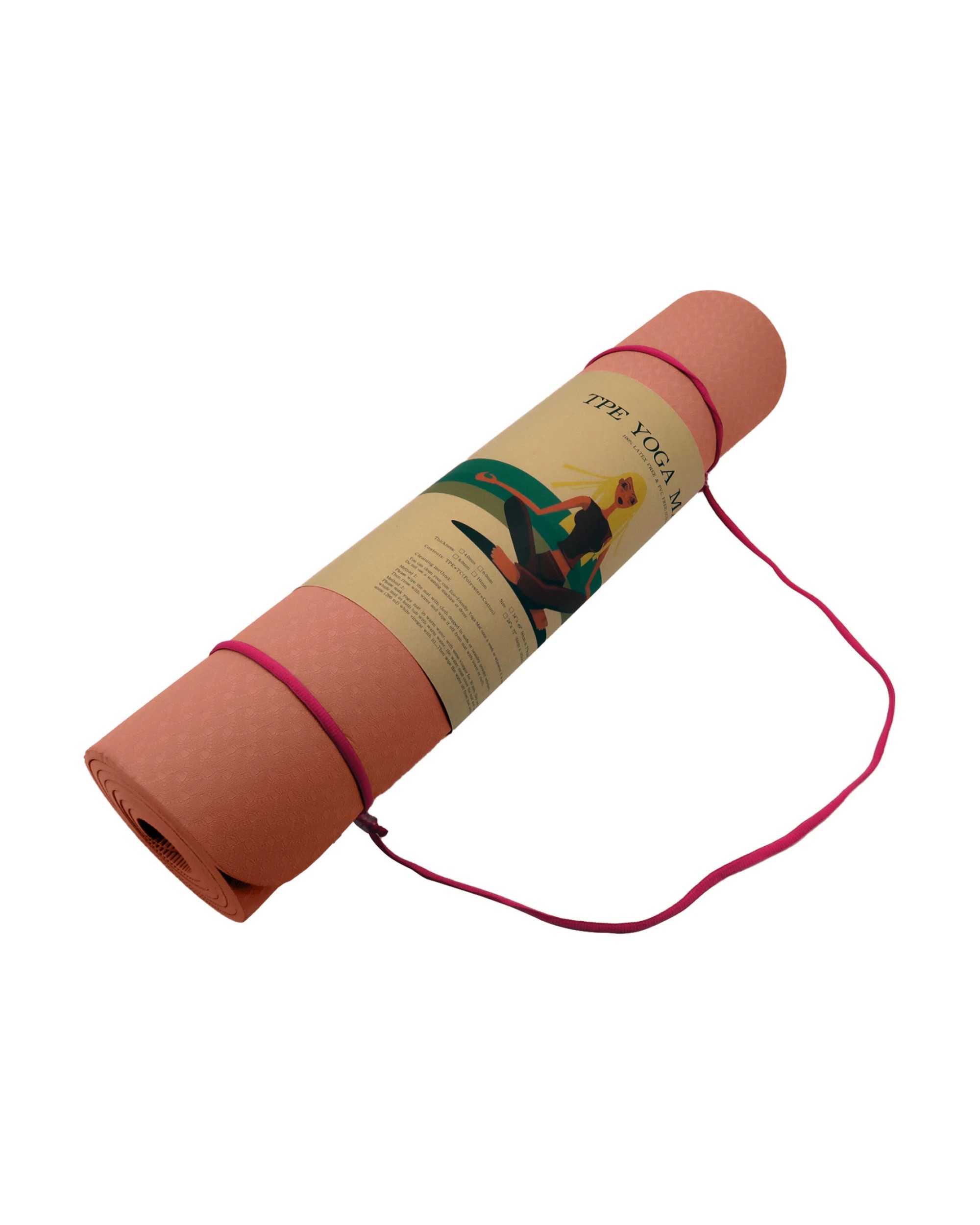 5 Powertrain TPE Pilates Exercise Yoga Mat Workout 6mm Home Gym 183cm - Pink, 5 of 7