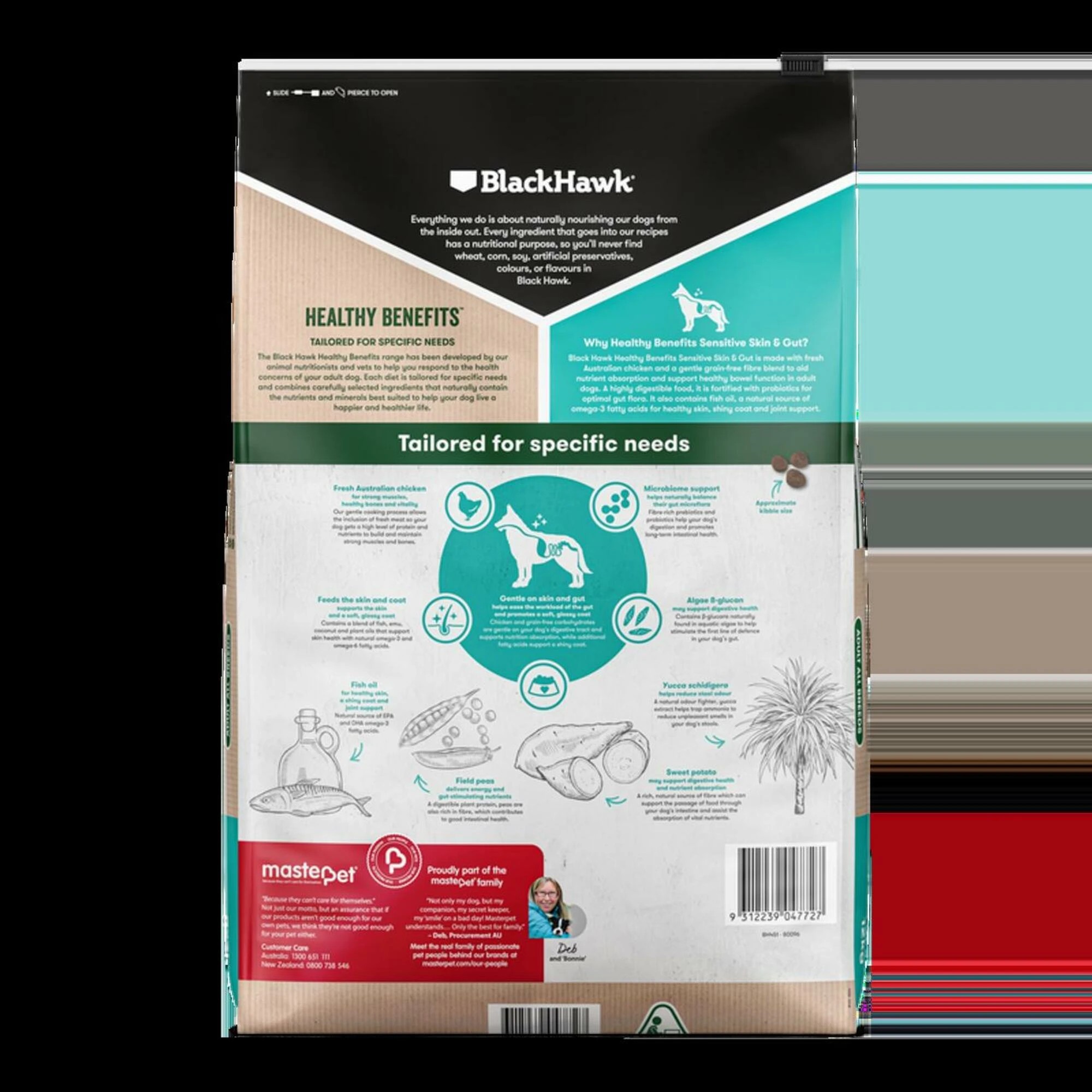 2 Black Hawk Healthy Benefits Sensitive Skin & Gut Dry Adult Dog Food 12kg, 2 of 2