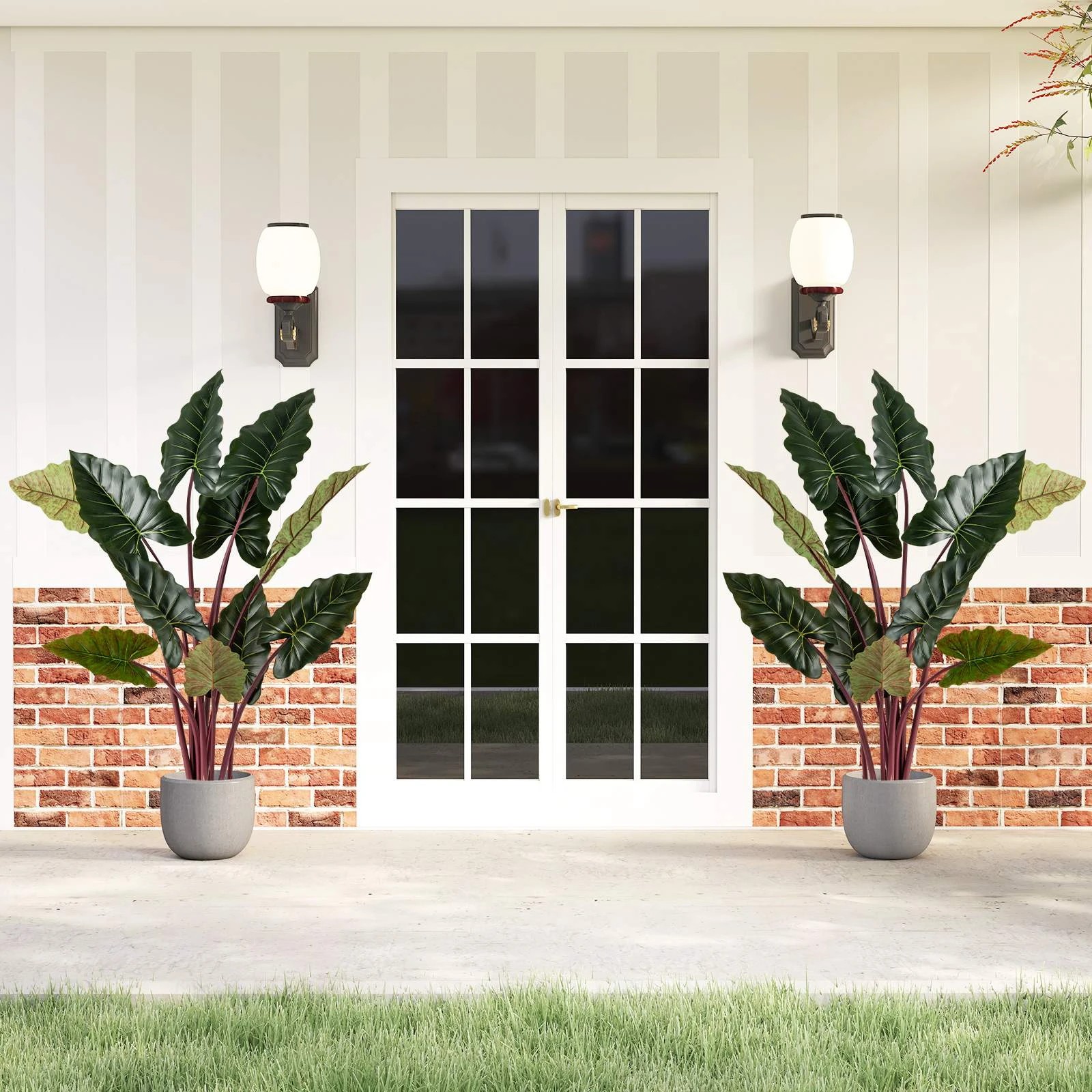 3 Costway 160cm Artificial Plant Tree Fake Rainbow Taro Tree Potted Plant, 3 of 3