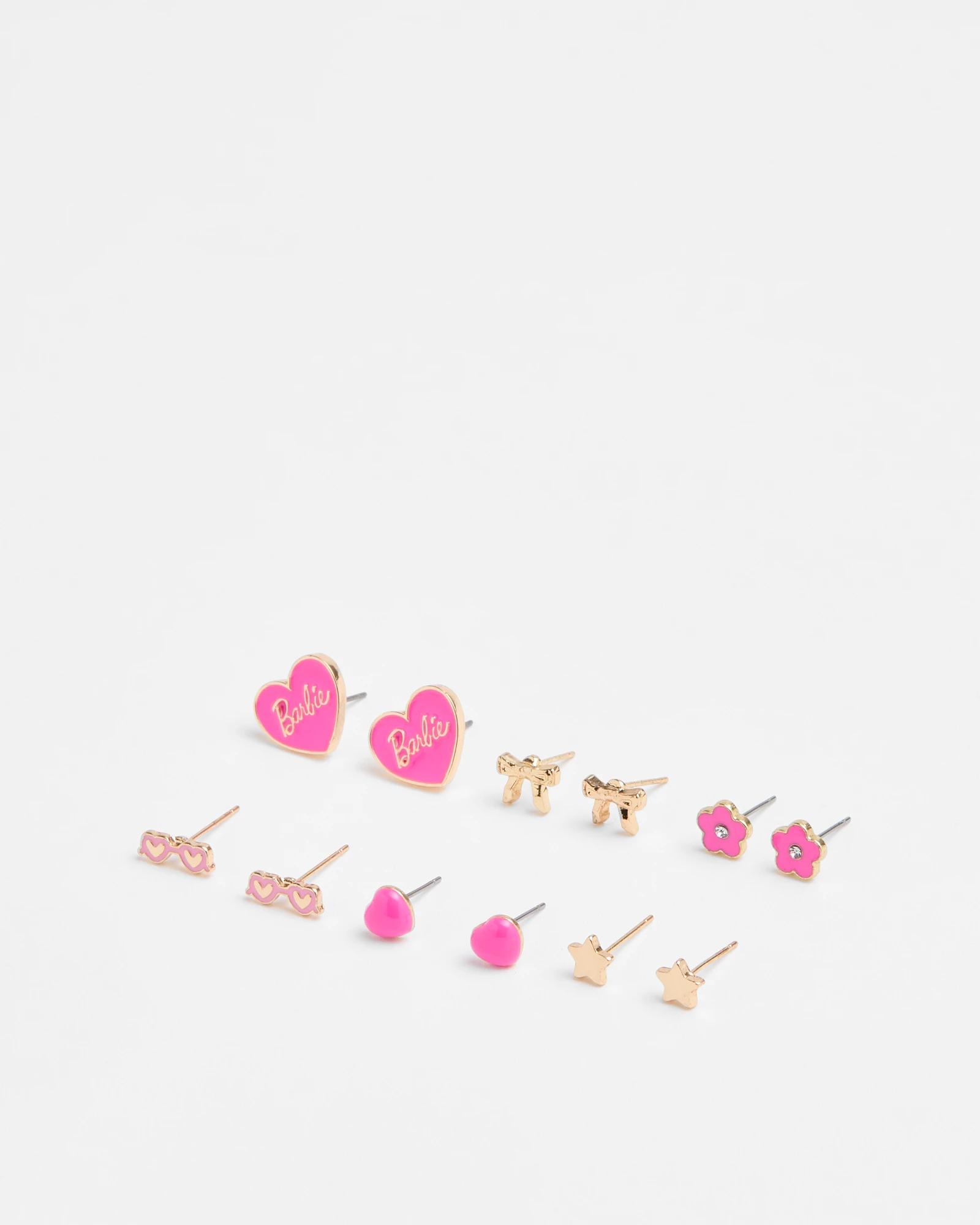 1 Kids Licensed Barbie Earrings Multi Pack PINK / GOLD, 1 of 2