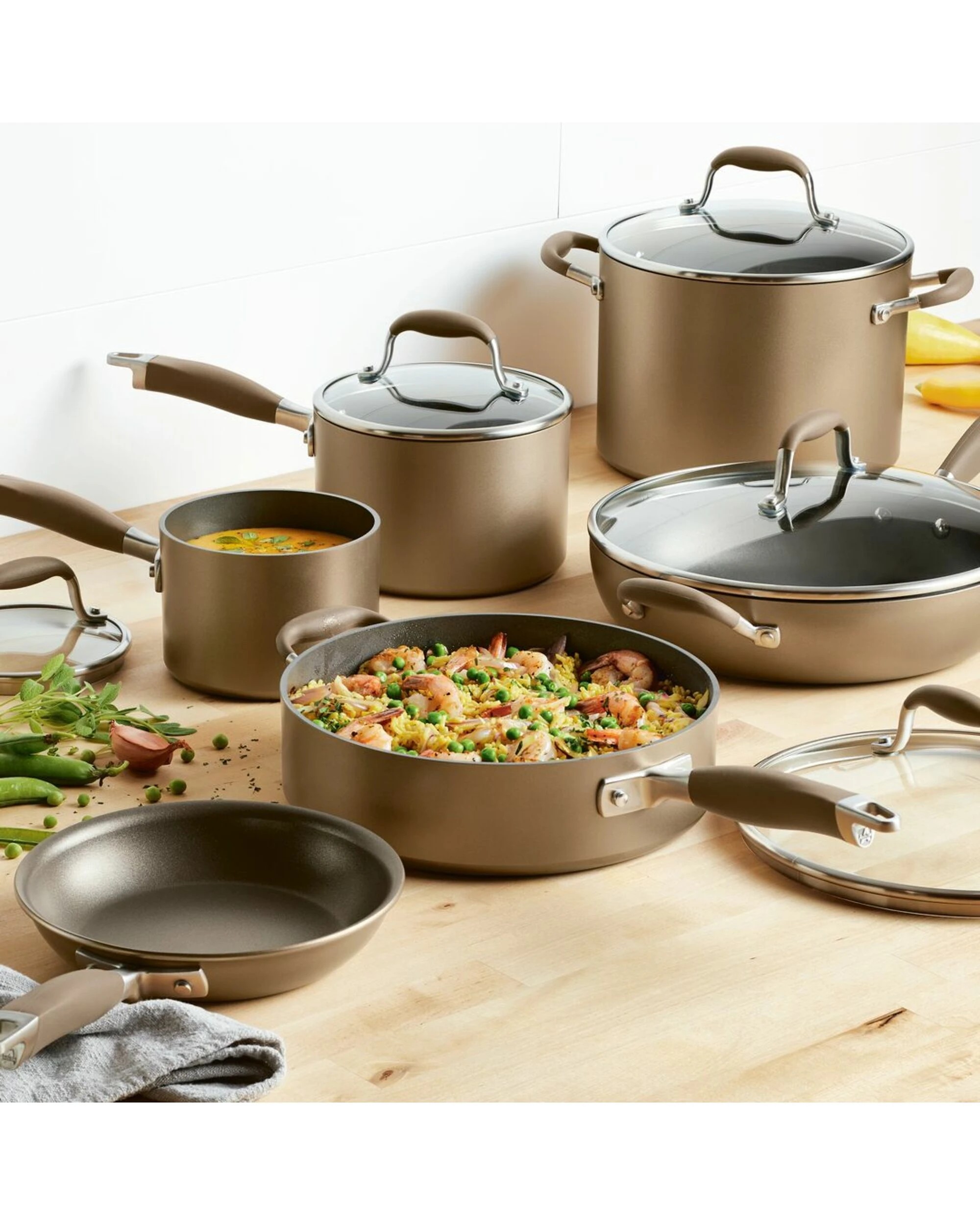 2 Anolon Advanced Home Nonstick 11 Piece Cookware Set - Bronze, 2 of 7