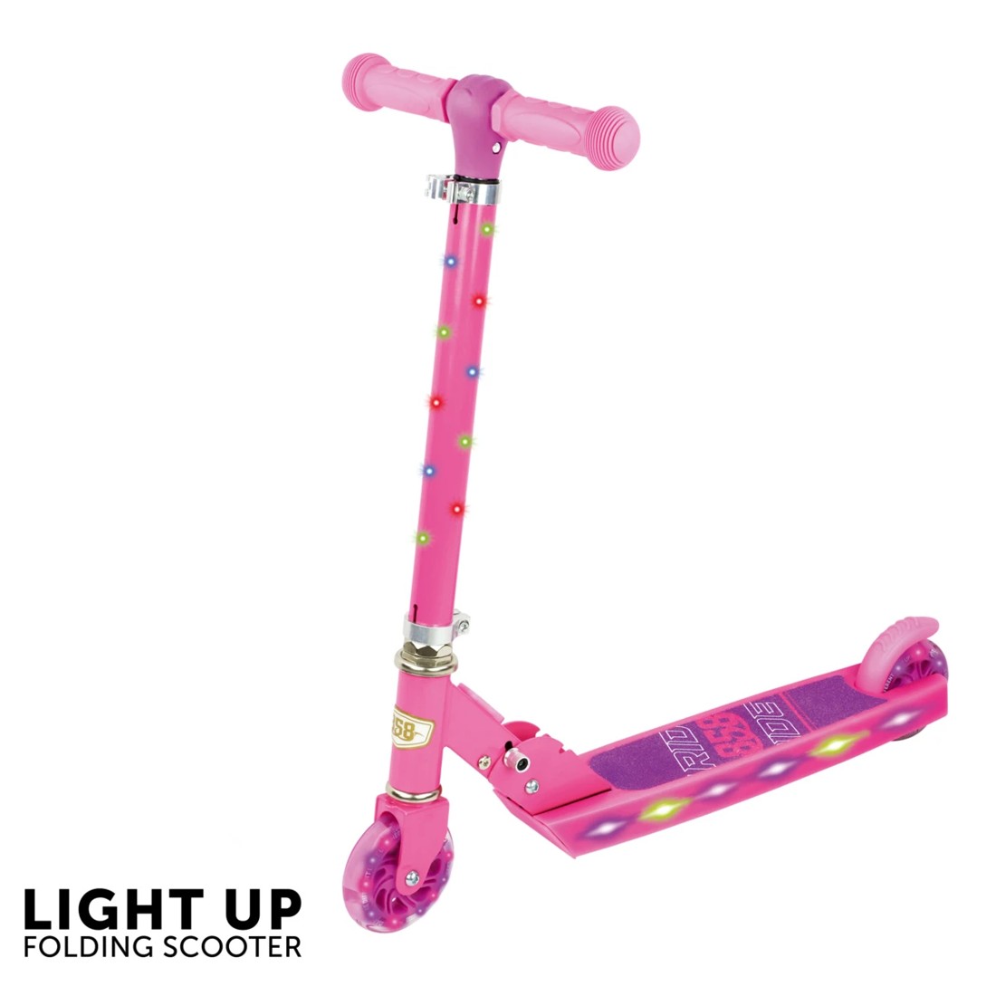 1 858 Light Up Folding Scooter - Pink, 1 of 10