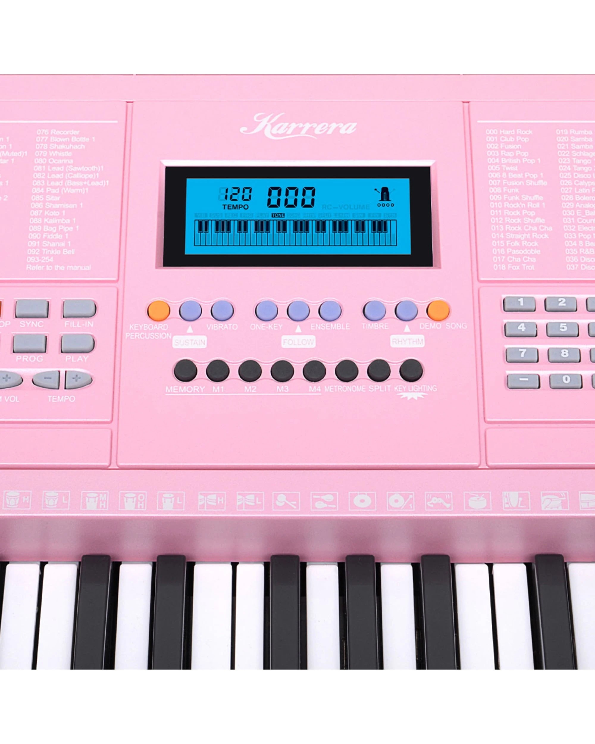 5 Karrera 61 Keys Electronic LED Piano Keyboard with Stand in Pink - Pink, 5 of 6