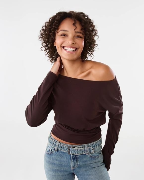 Long Sleeve Off the Shoulder Top