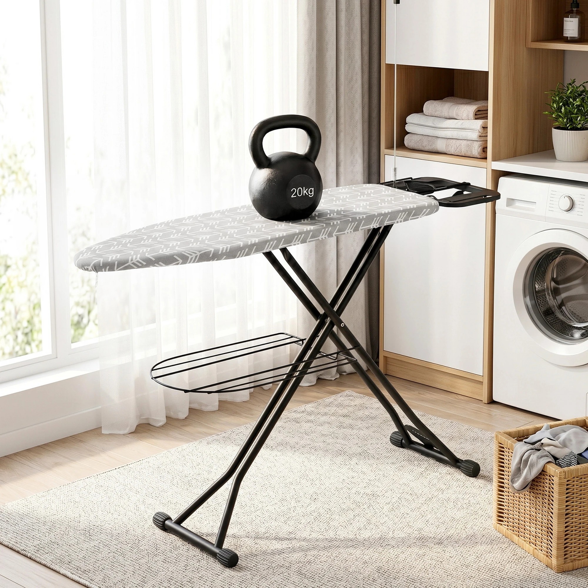5 Artiss Foldable Ironing Board with Iron Rest Ironing Board for Laundry Room - Grey, 5 of 8