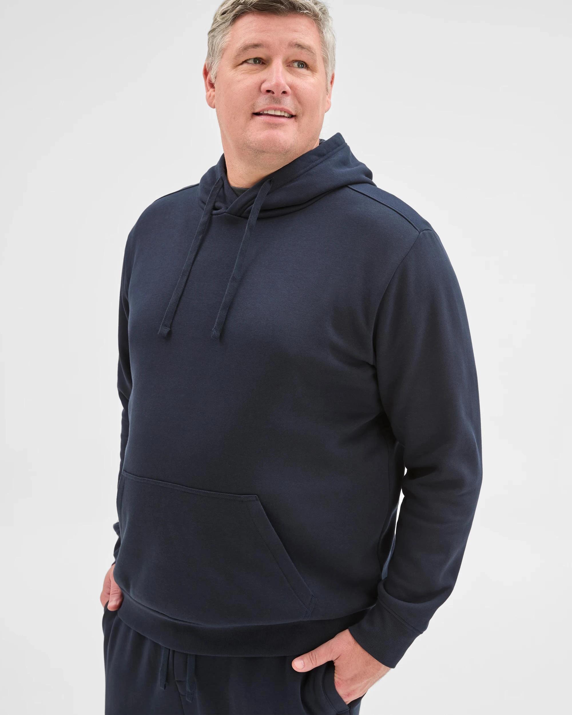 3 Target Man Plus Plus Size Australian Cotton Blend Fleece Popover Jumper NAVY BLUE, 3 of 5