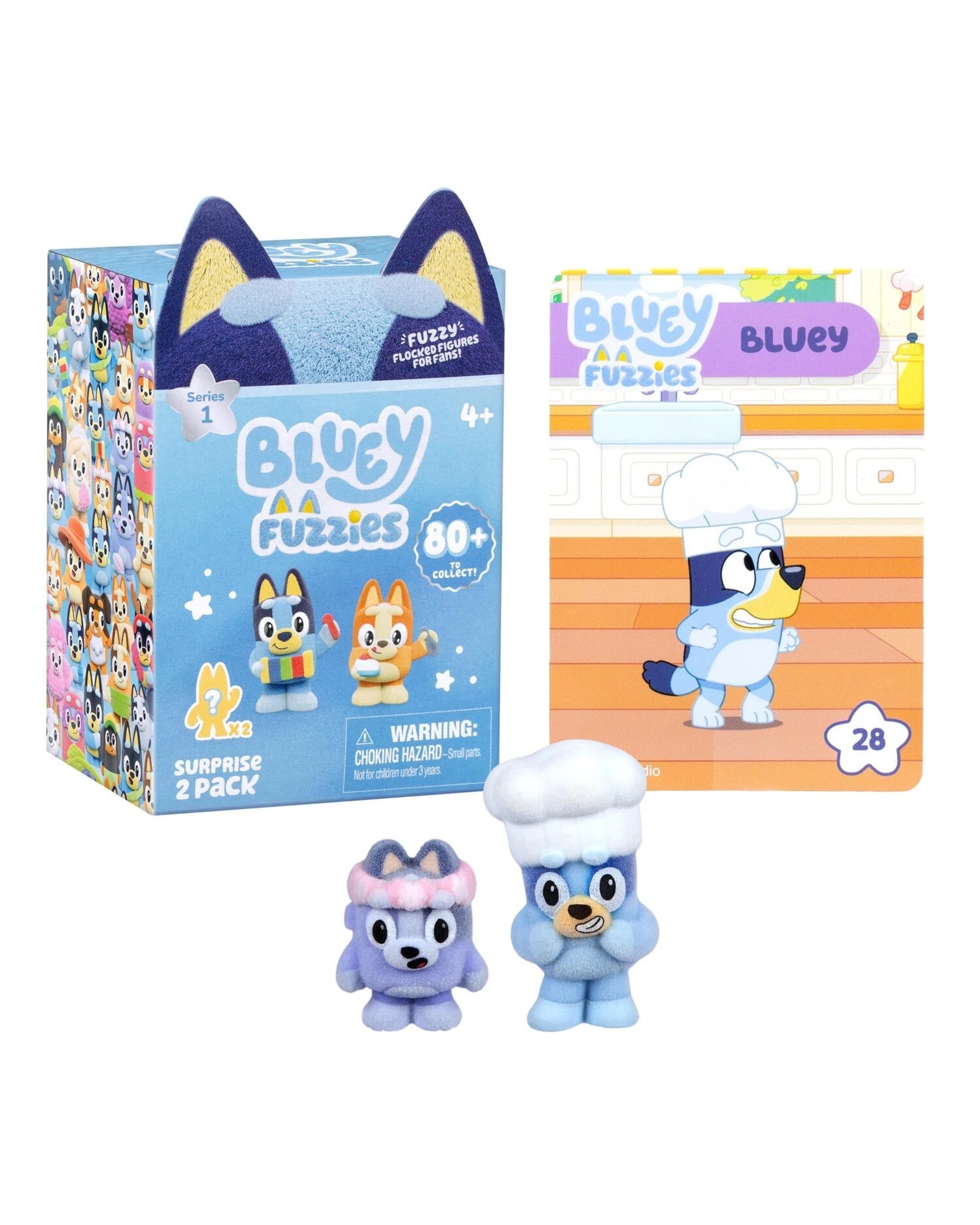 3 Bluey Fuzzies Series 1 Surprise Figure 2 Pack Blind Box, 3 of 5