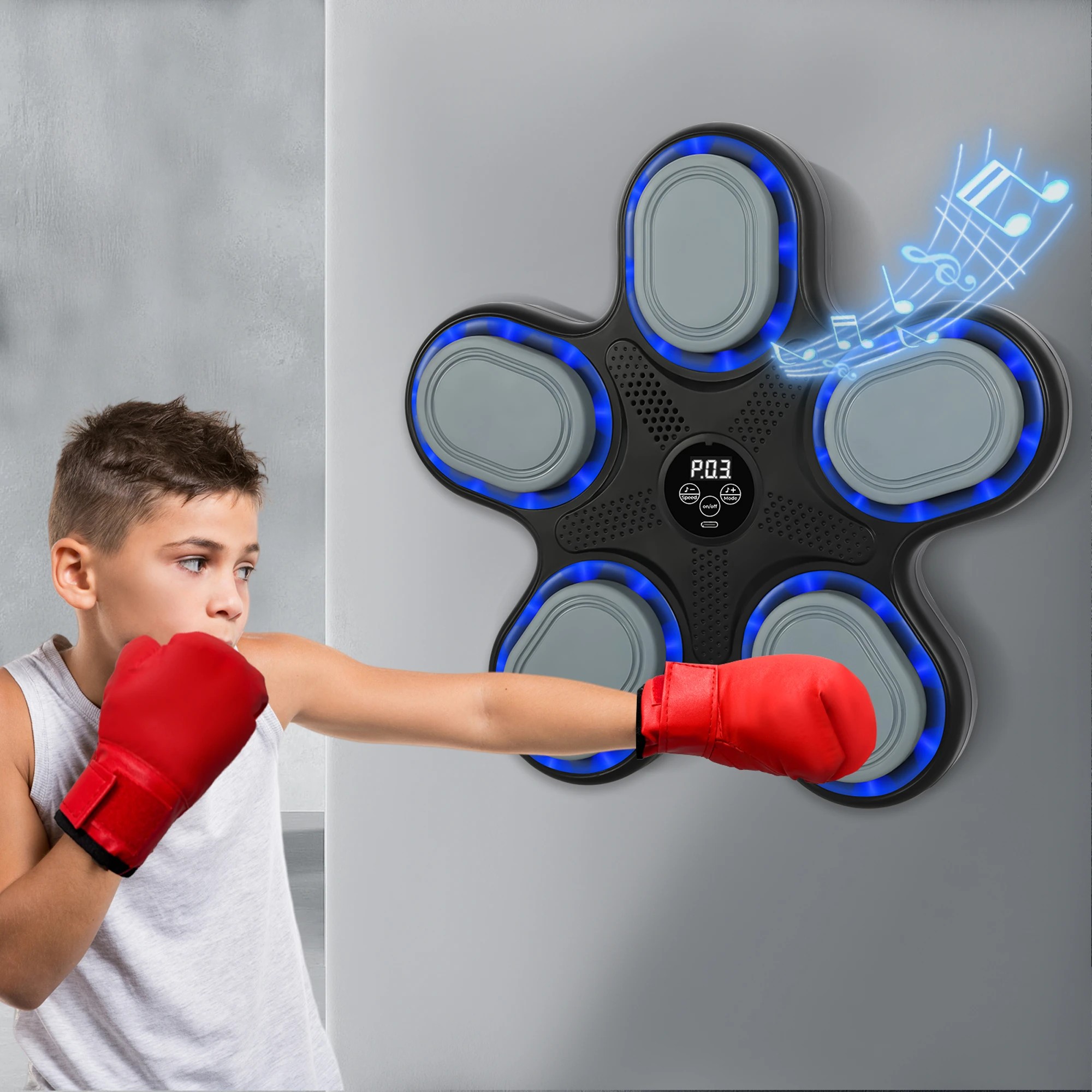 7 Centra Music Boxing Machine Boxing Gloves Wall Mounted Punching Bluetooth Kids, 7 of 9